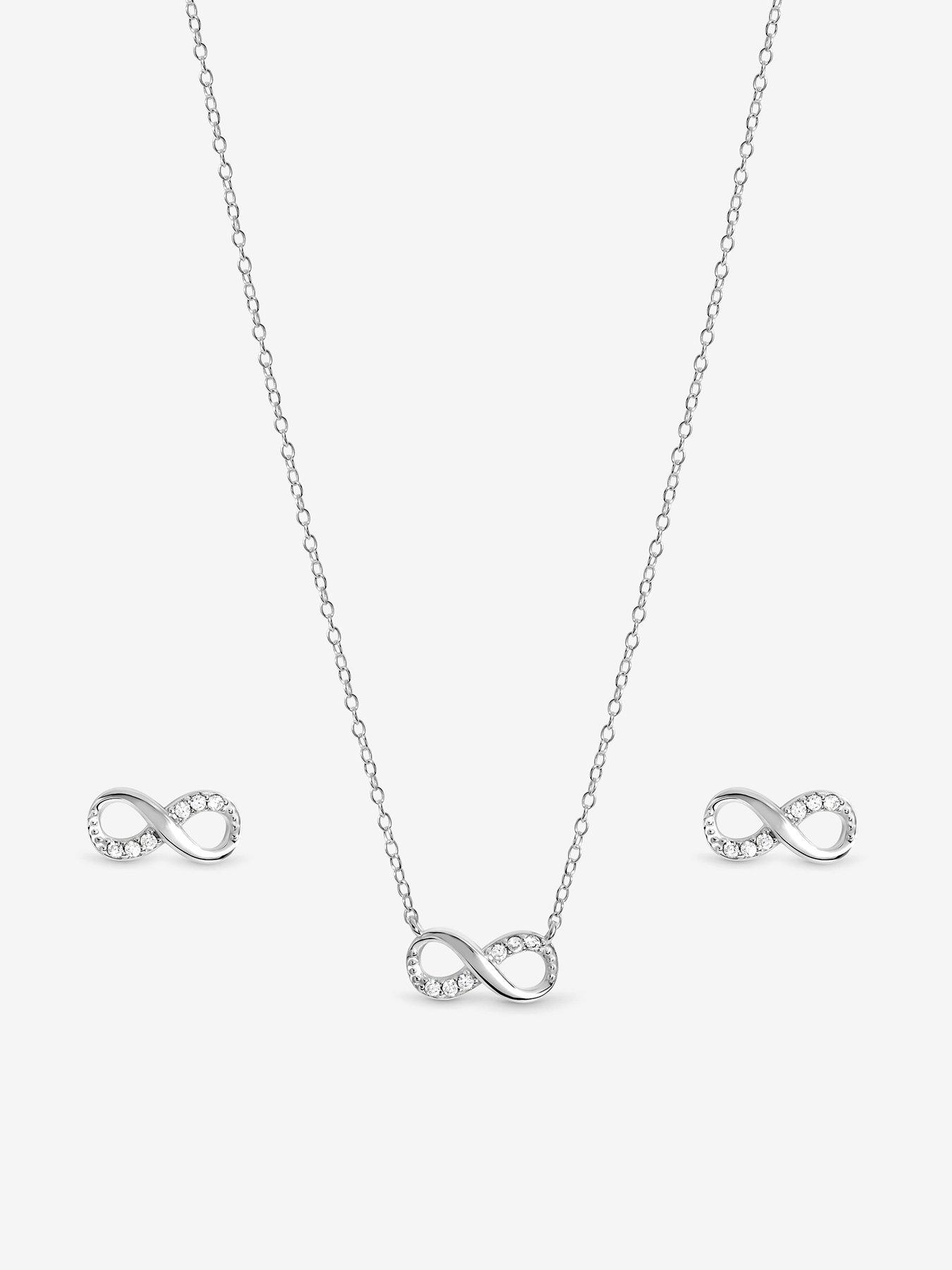 Image 2 of 2 of Jon Richard Simply Silver 925 Sterling Silver Pave Infinity Set - Gift Box