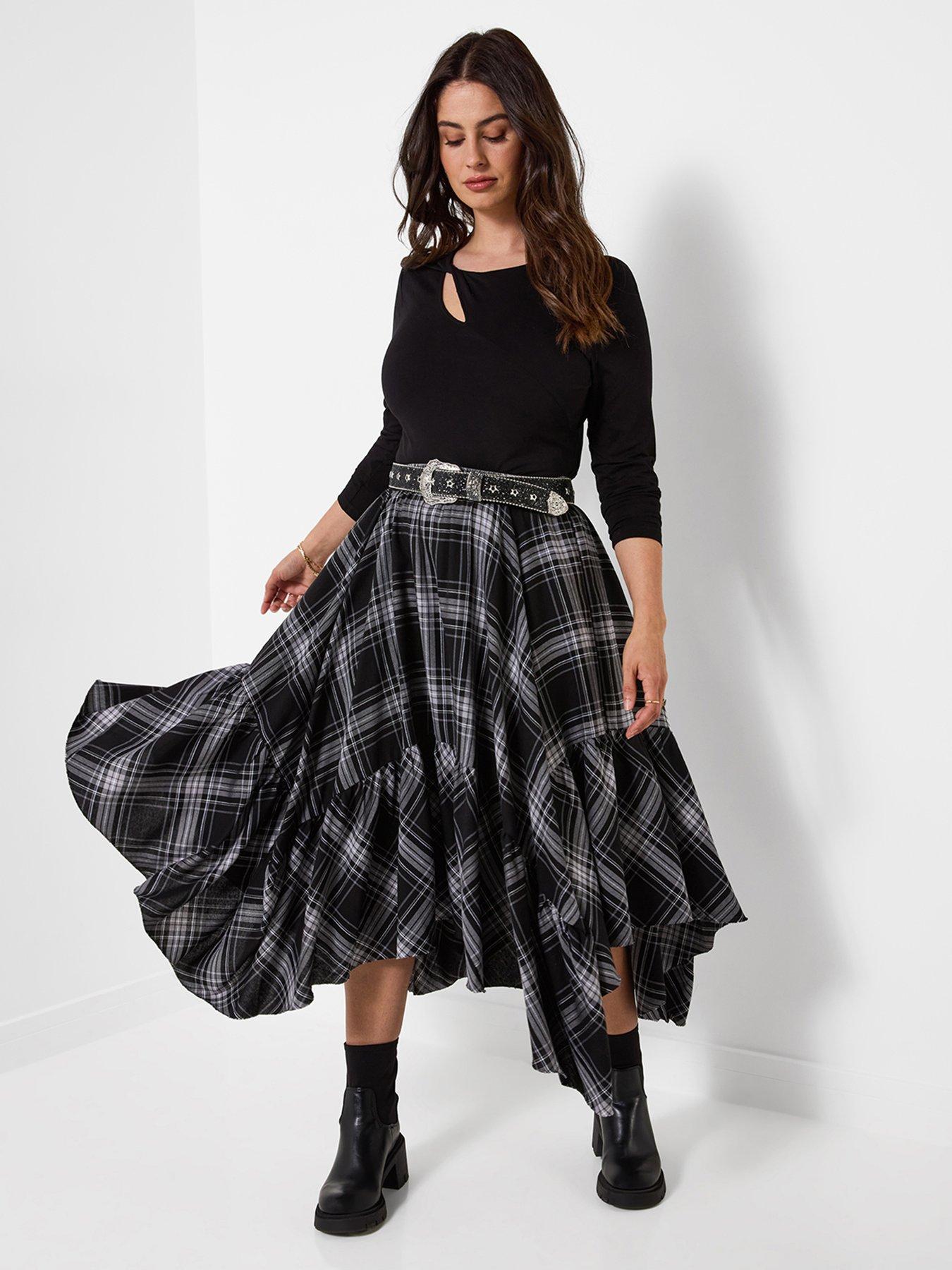 Image 3 of 7 of Joe Browns Checked Asymmetric Hem Maxi Skirt