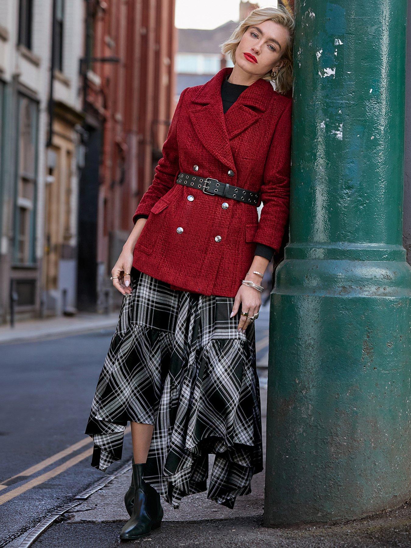 Image 6 of 7 of Joe Browns Checked Asymmetric Hem Maxi Skirt