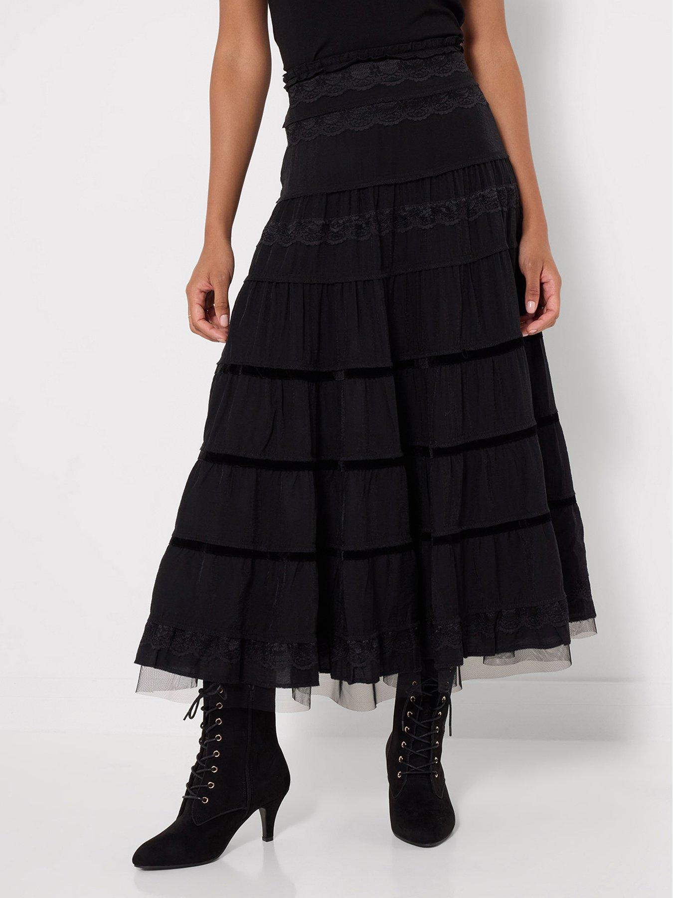 Joe Browns Lace Tiered Maxi Skirt With Tulle Underlayer