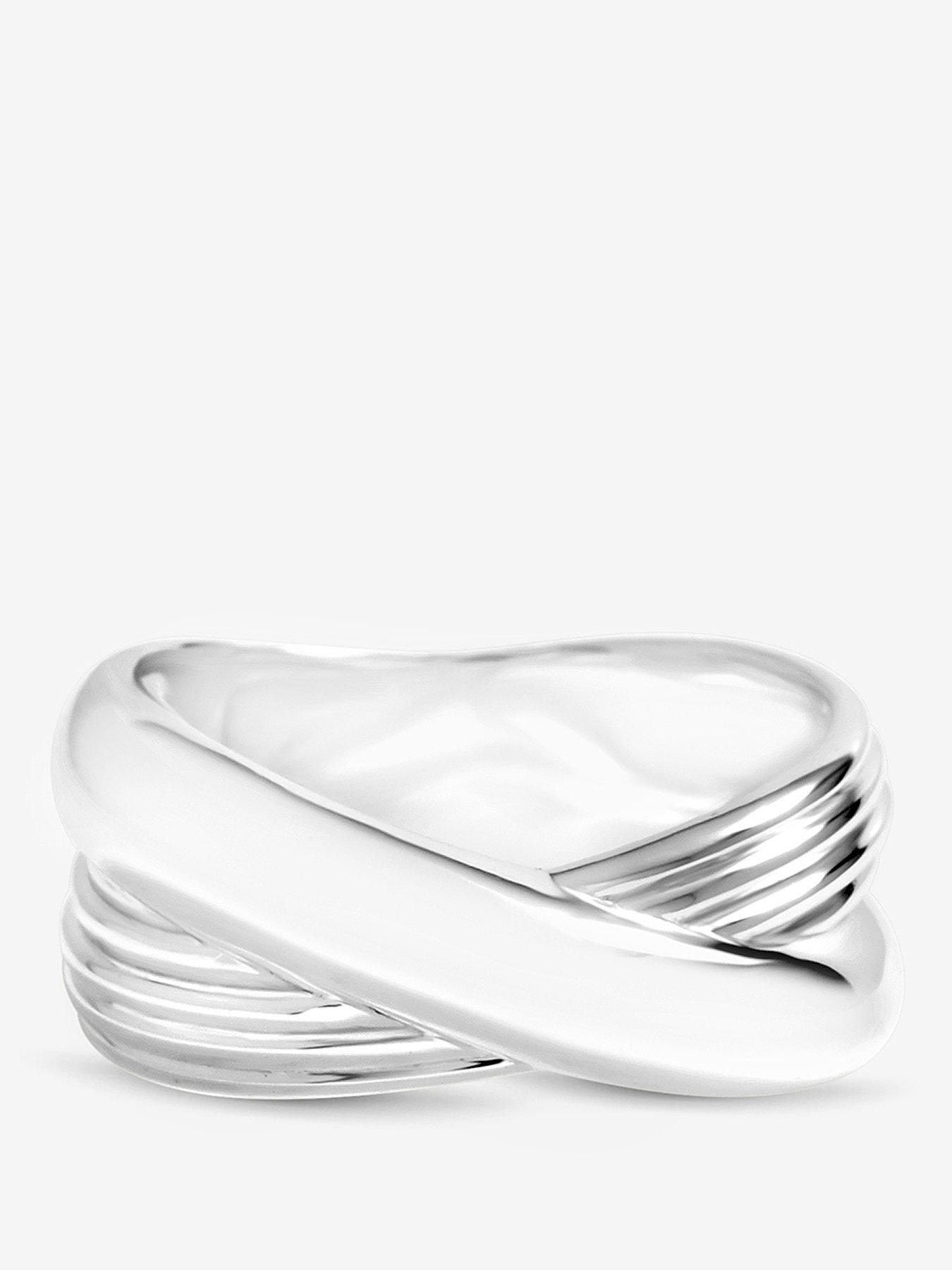Image 1 of 2 of Inicio Polished Textured Wrapped Ring - Gift Pouch