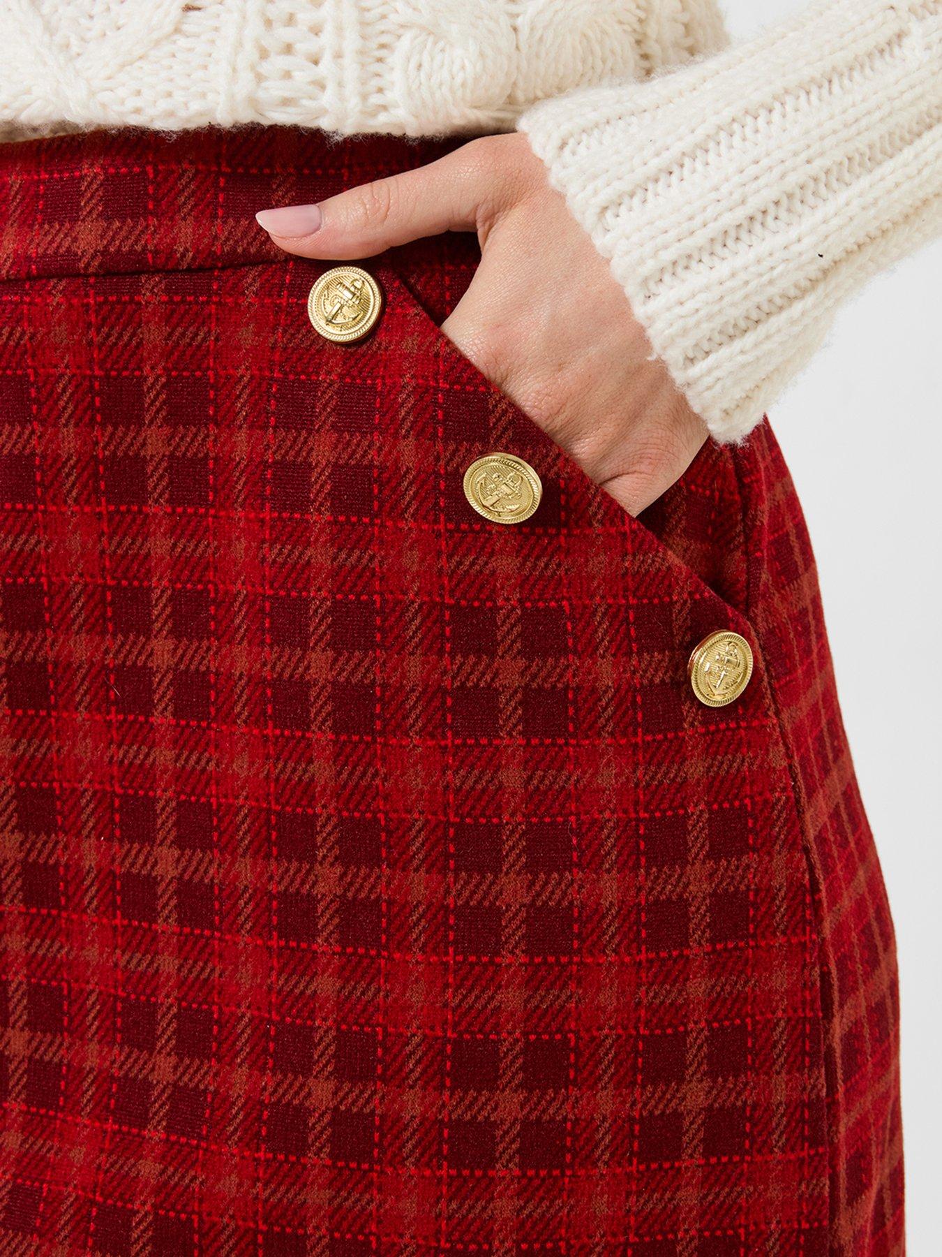 Image 4 of 5 of Joe Browns Checked Mini Skirt With Button Detail