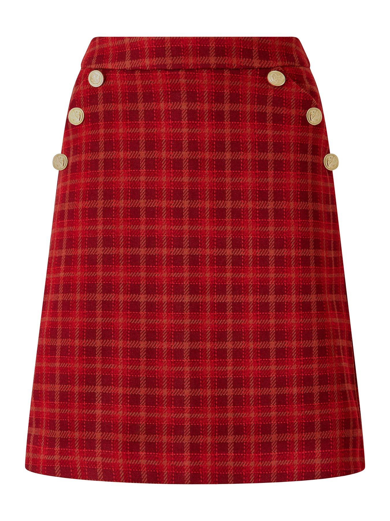 Image 5 of 5 of Joe Browns Checked Mini Skirt With Button Detail