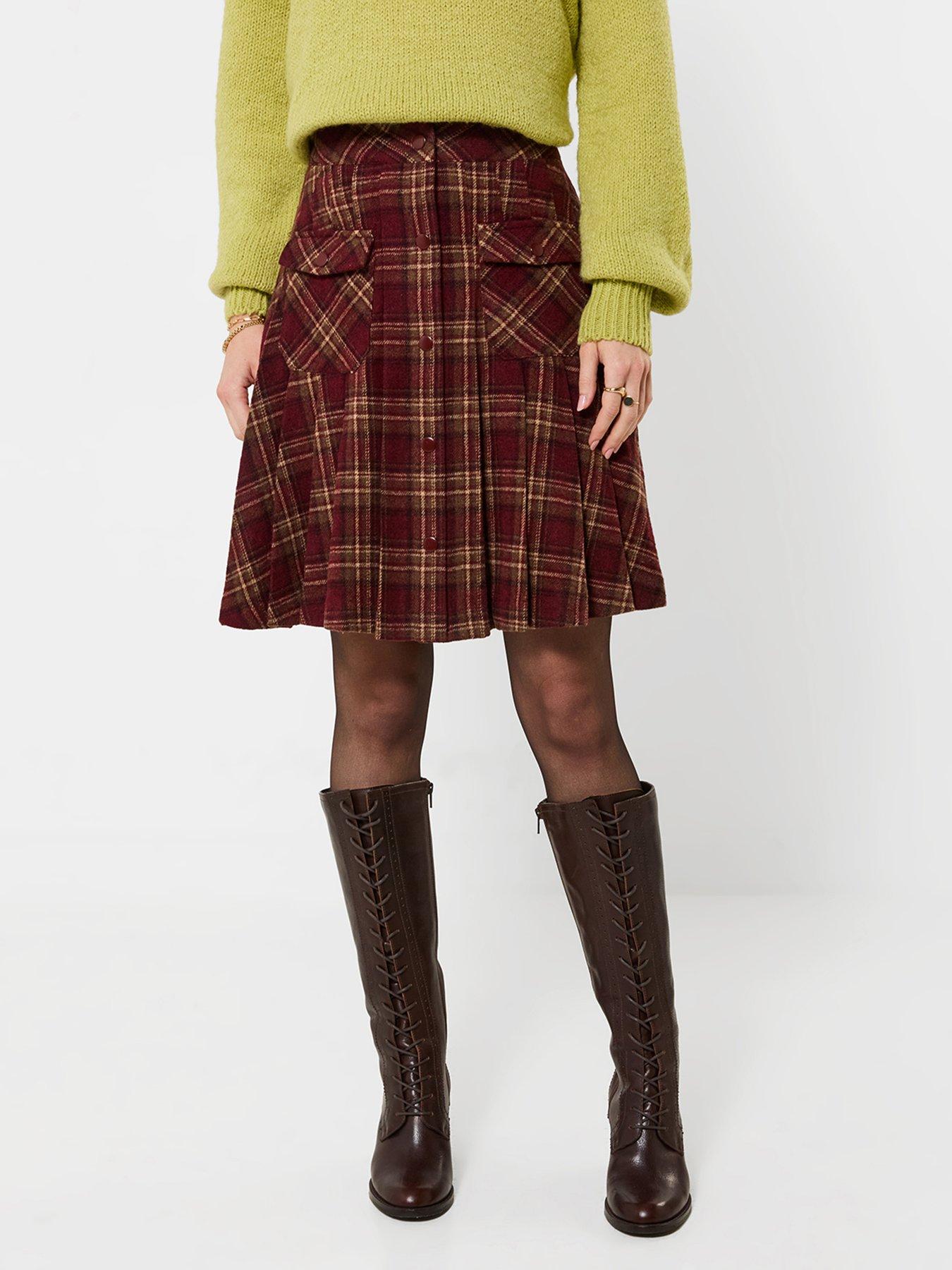 Joe Browns Checked Pleated Mini Skirt With Pockets
