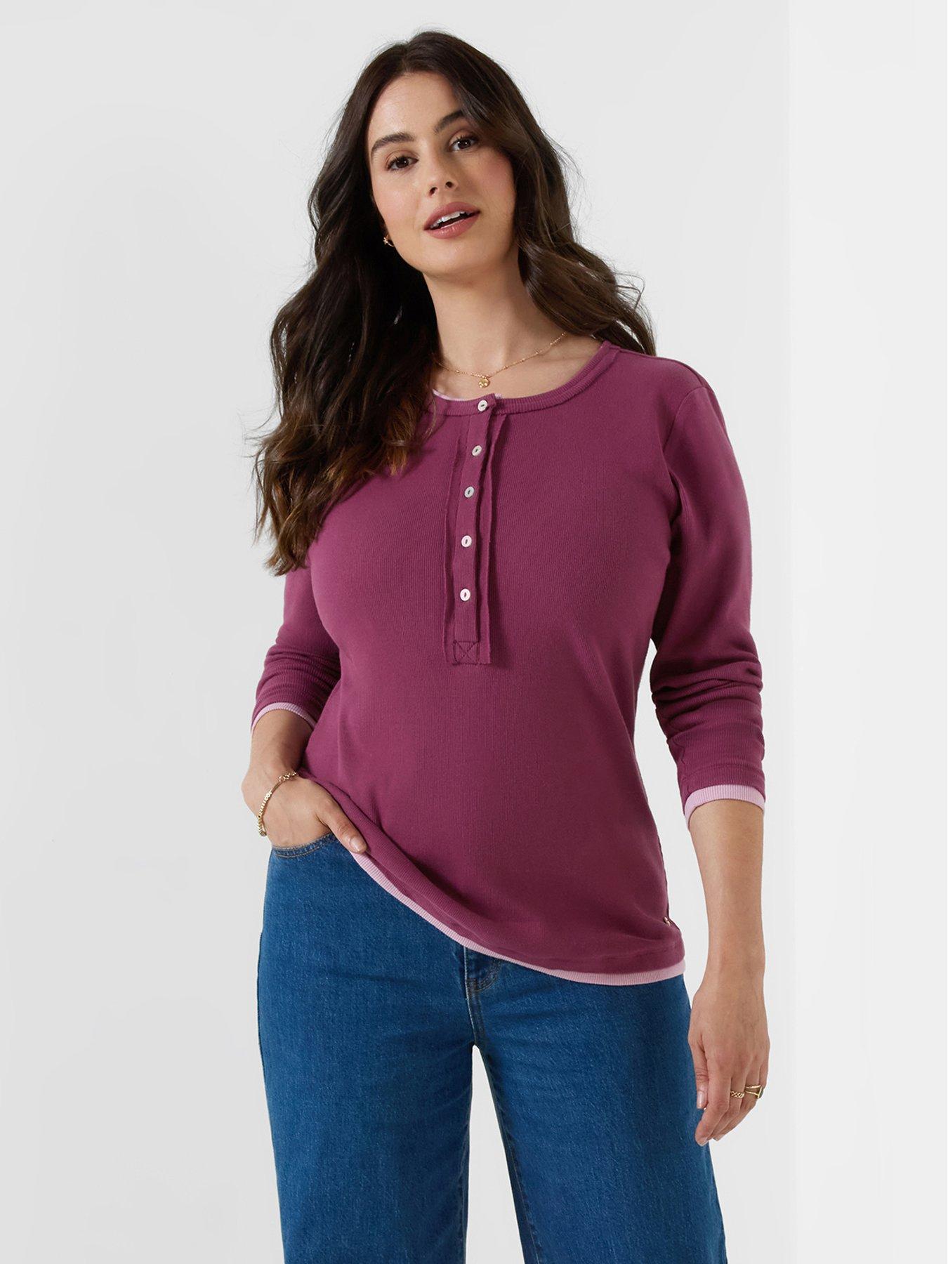 Image 1 of 5 of Joe Browns Margot Jersey Double Layer Henley Top