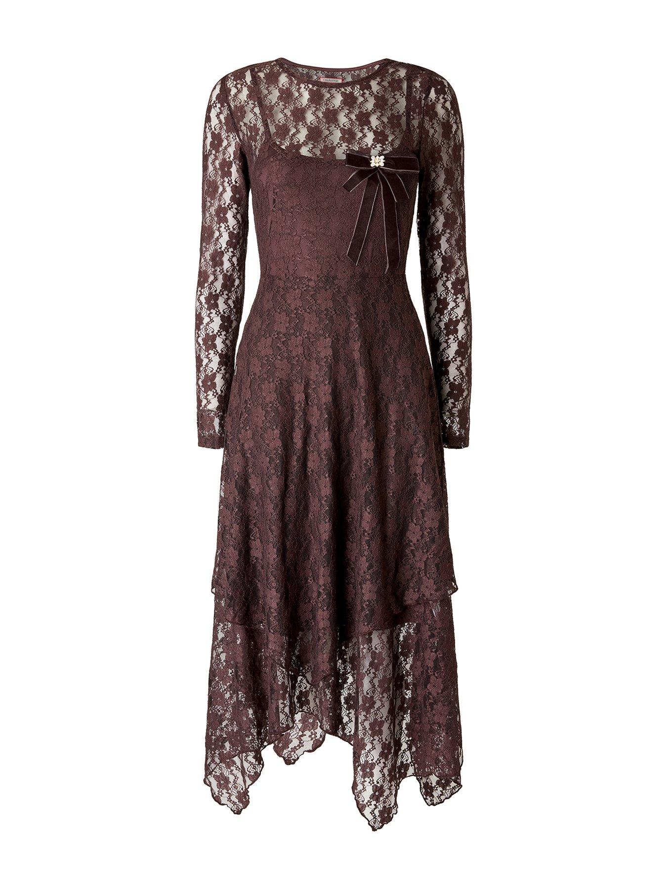 Image 7 of 7 of Joe Browns Bella Long Sleeve Lace Maxi Dress