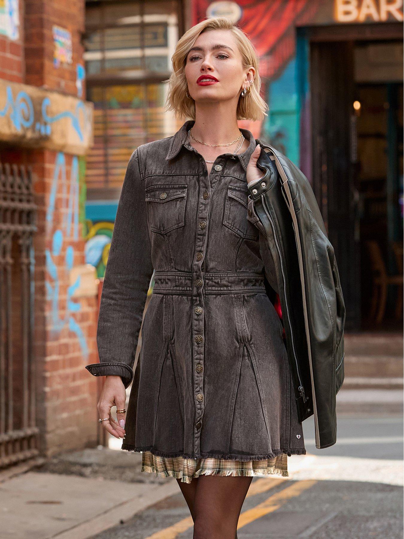 Image 5 of 7 of Joe Browns Chrissie Check Layered Denim Mini Dress