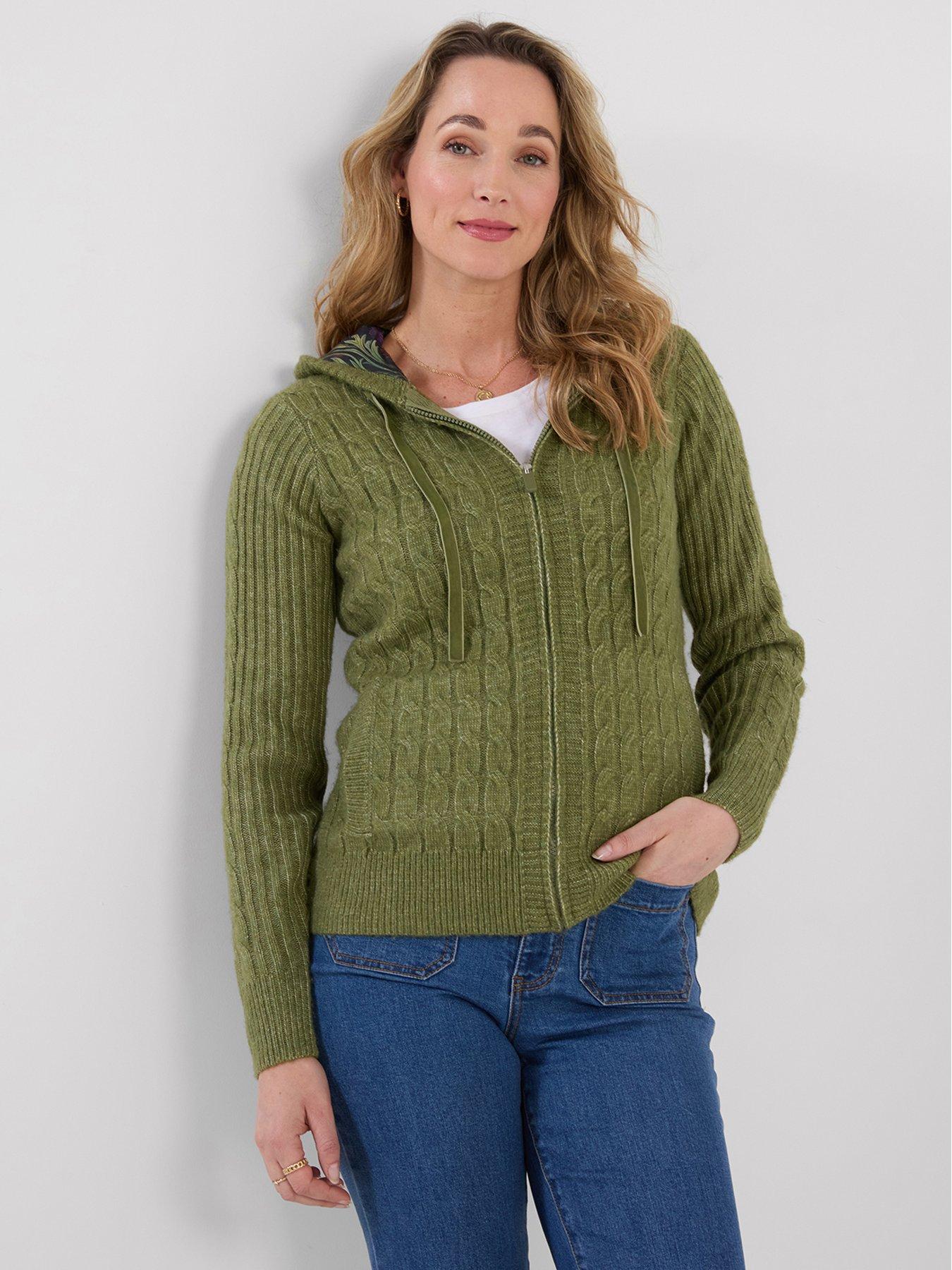 Image 1 of 5 of Joe Browns Cosy Hooded Cable Knit Zip Through Cardigan