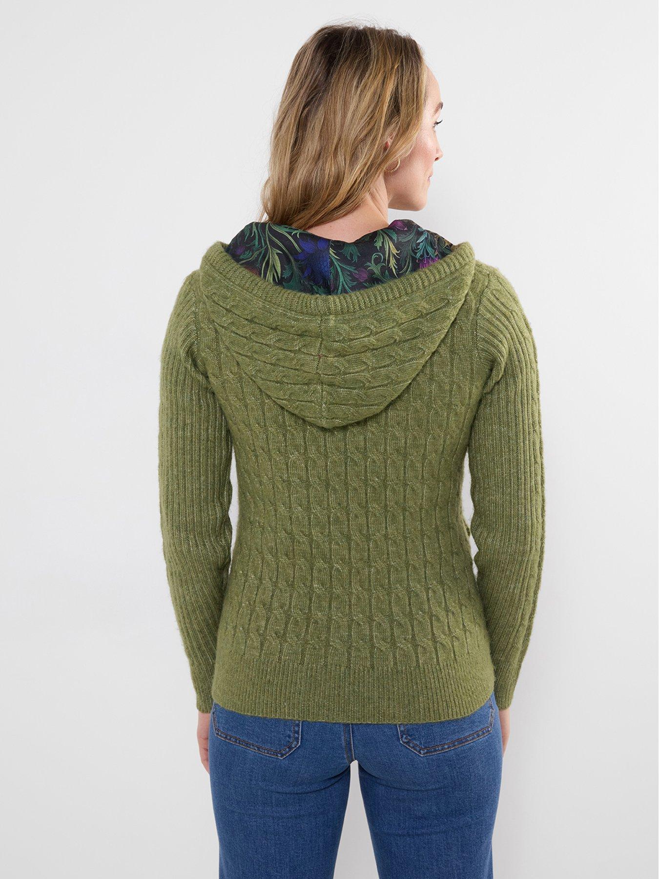 Image 2 of 5 of Joe Browns Cosy Hooded Cable Knit Zip Through Cardigan