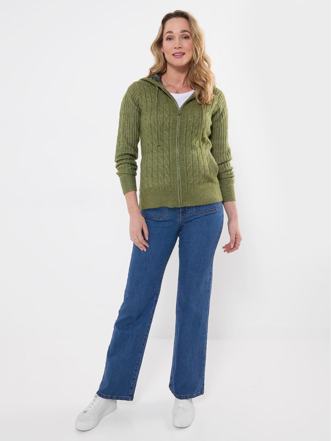 Image 3 of 5 of Joe Browns Cosy Hooded Cable Knit Zip Through Cardigan