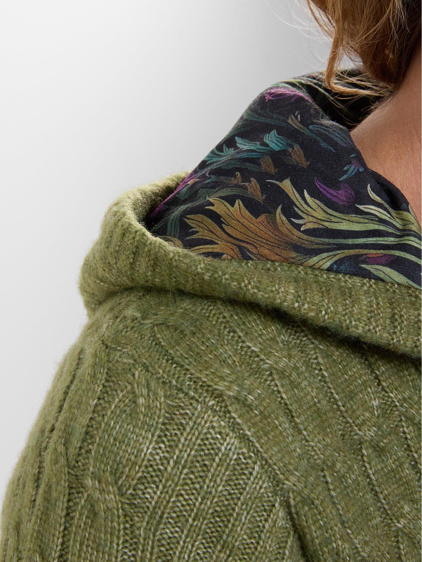 Image 4 of 5 of Joe Browns Cosy Hooded Cable Knit Zip Through Cardigan