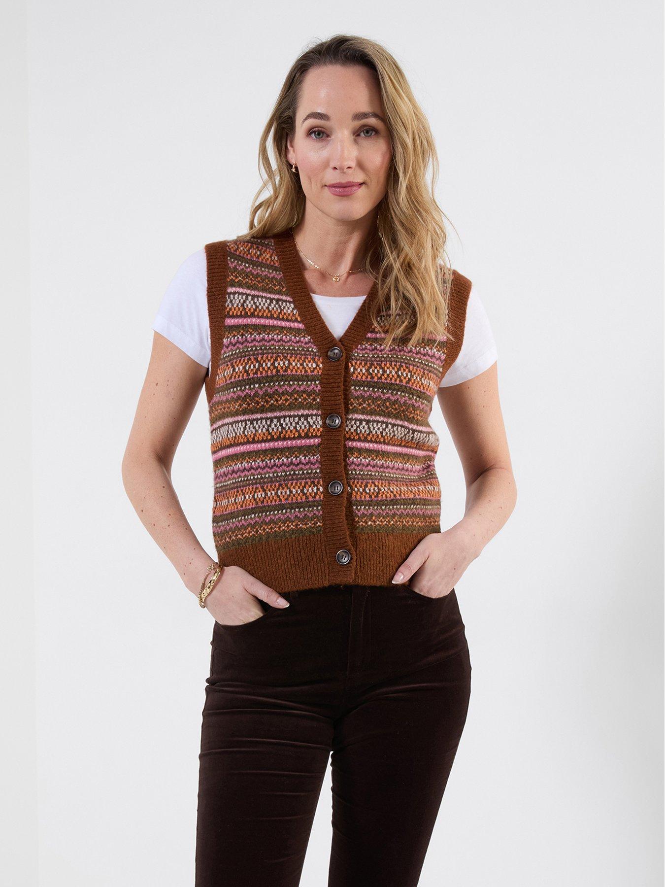 Image 1 of 6 of Joe Browns Autumn Days Fairisle Button Through Knitted Vest