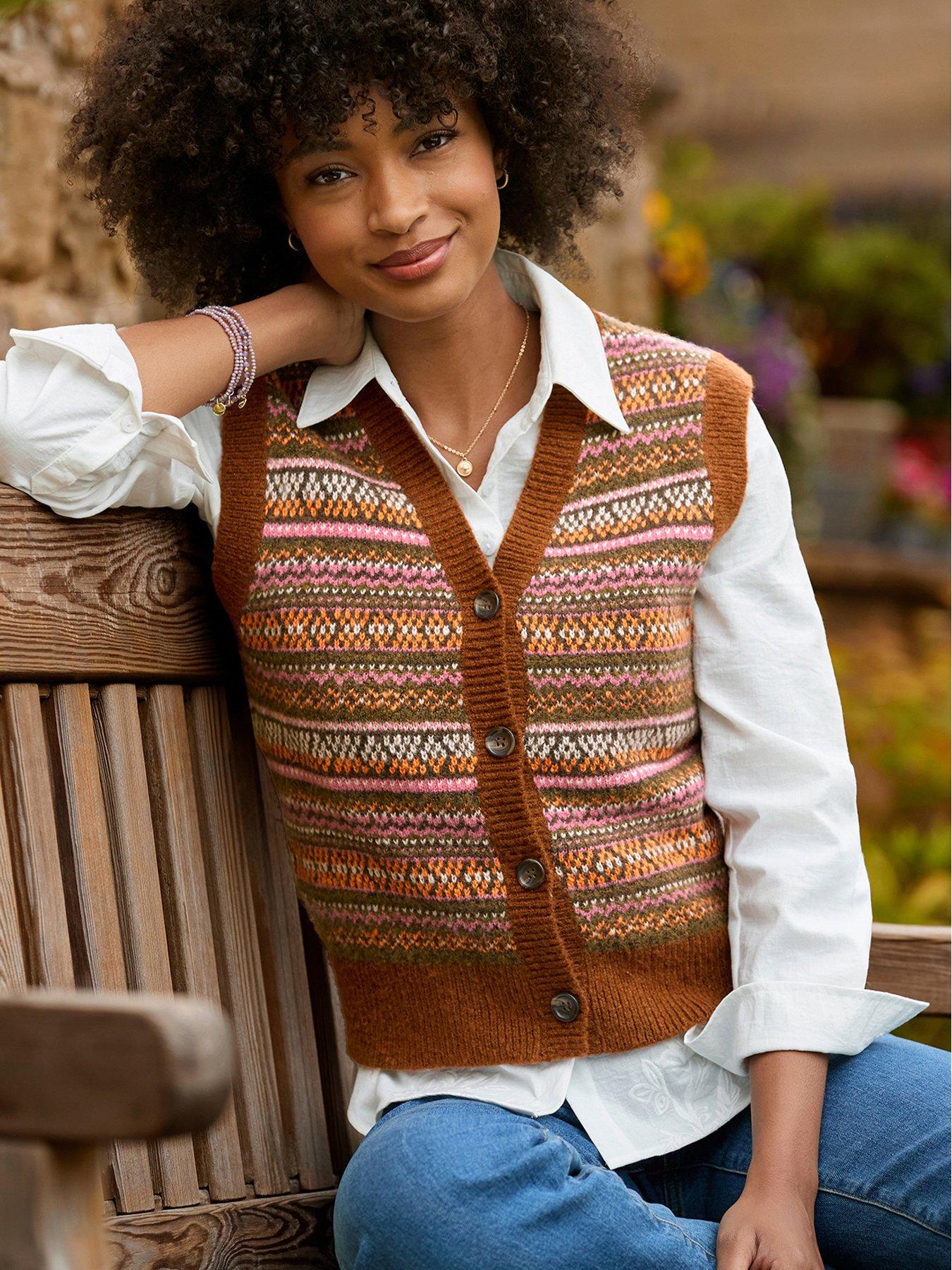 Image 5 of 6 of Joe Browns Autumn Days Fairisle Button Through Knitted Vest