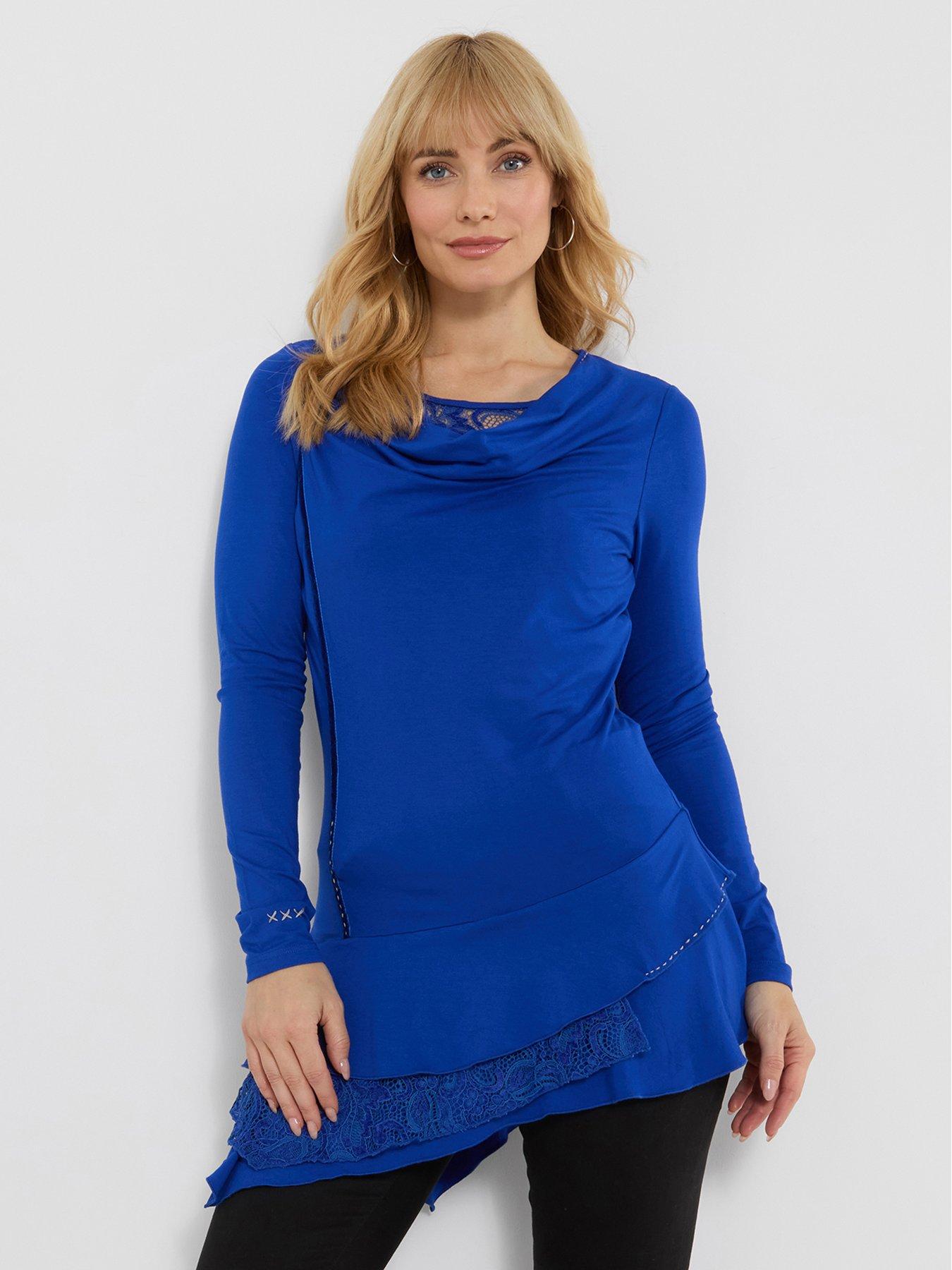 Image 1 of 6 of Joe Browns Cowl Neck Tunic Top With Lace Detailing