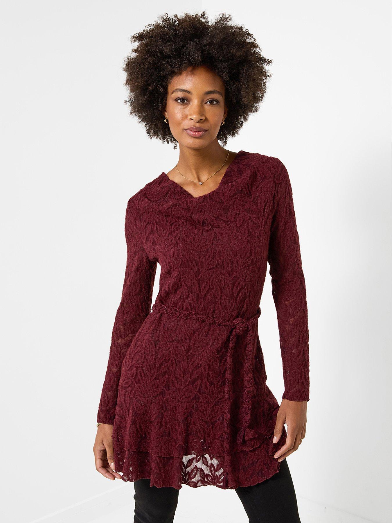 Joe Browns Belted Lace Tunic Top With Frill Skirt Detail
