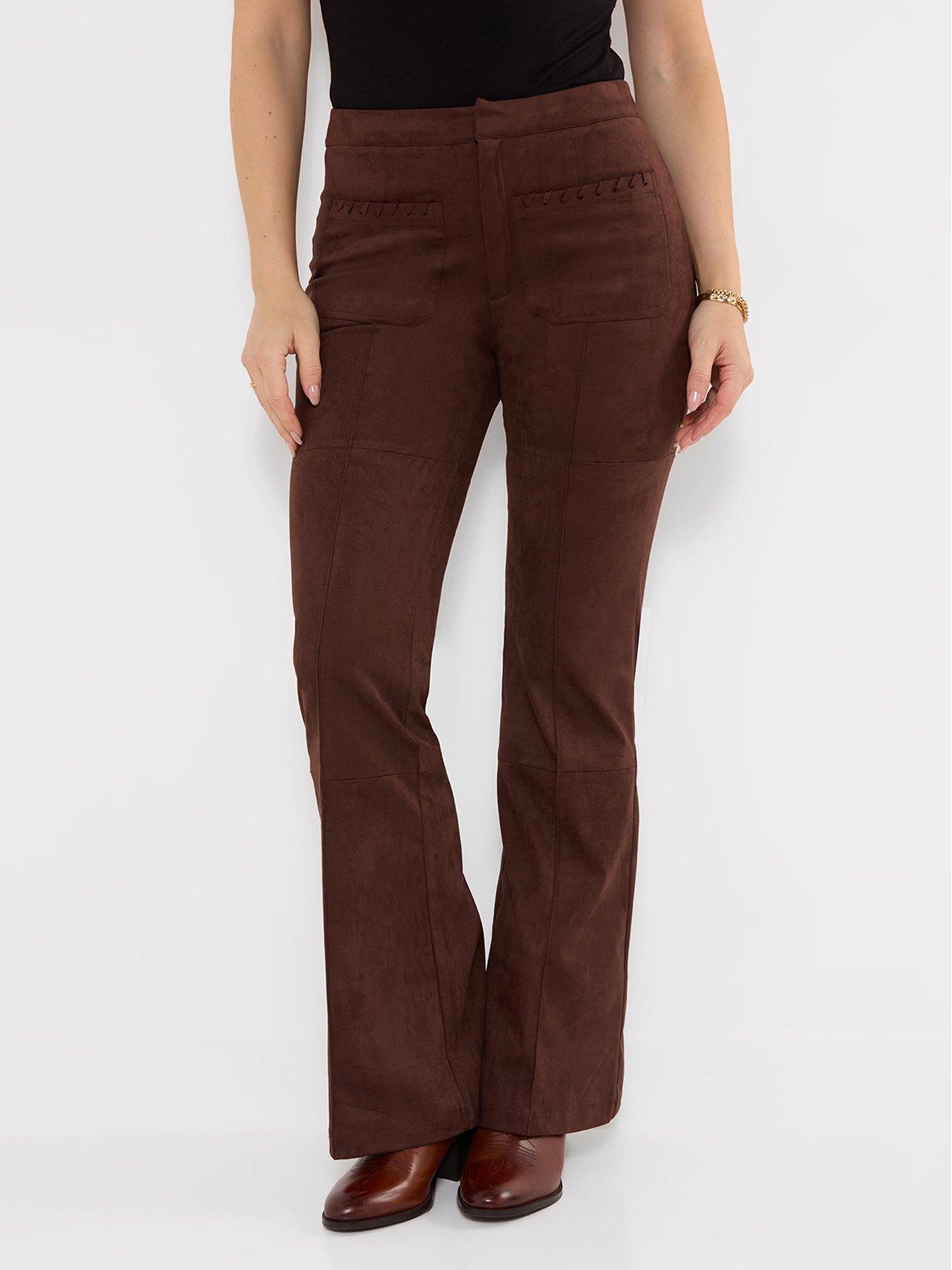 Joe Browns Faux Suede Flared Trousers With Whipstitch Detail