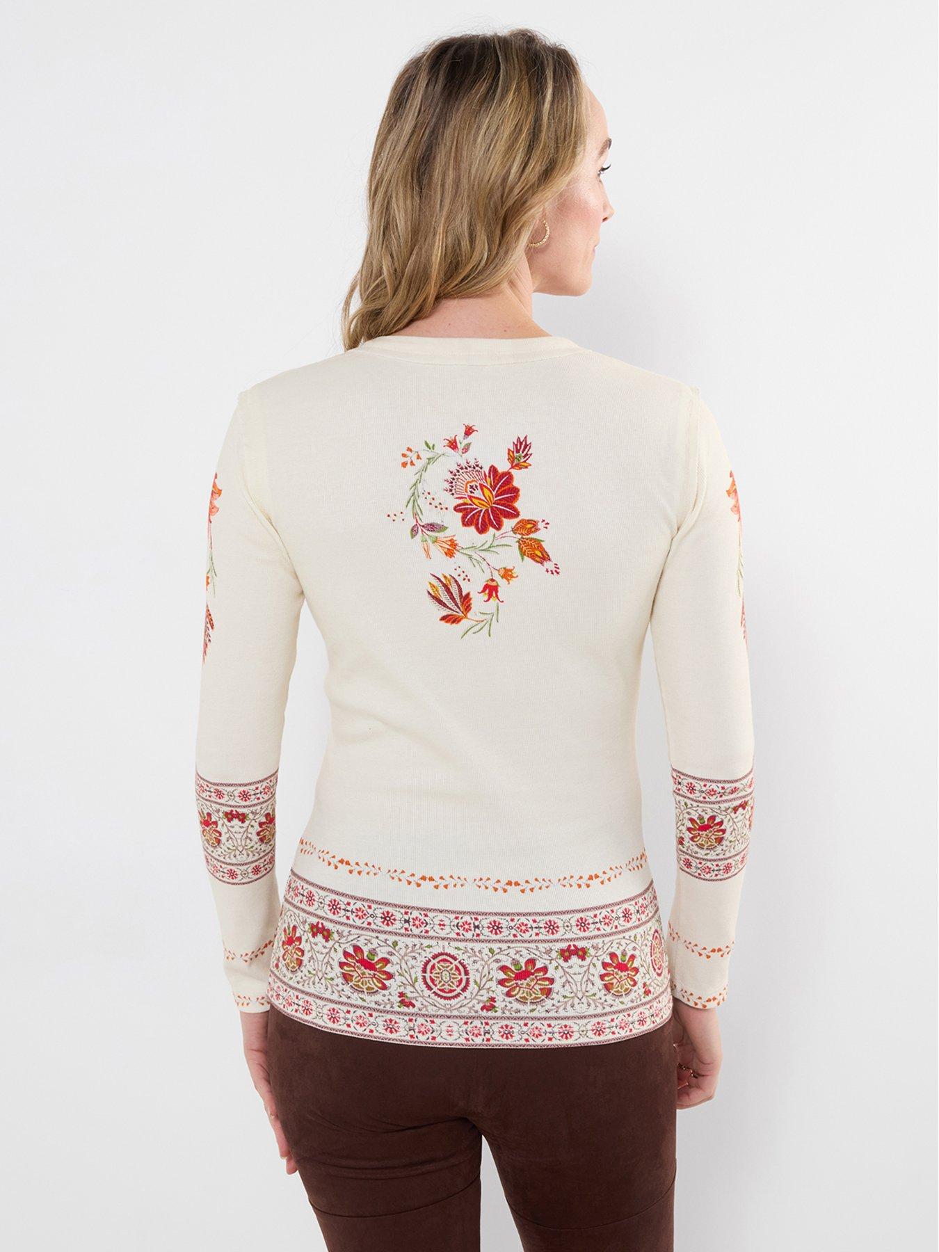 Image 2 of 6 of Joe Browns Alice Printed Ribbed Henley Top