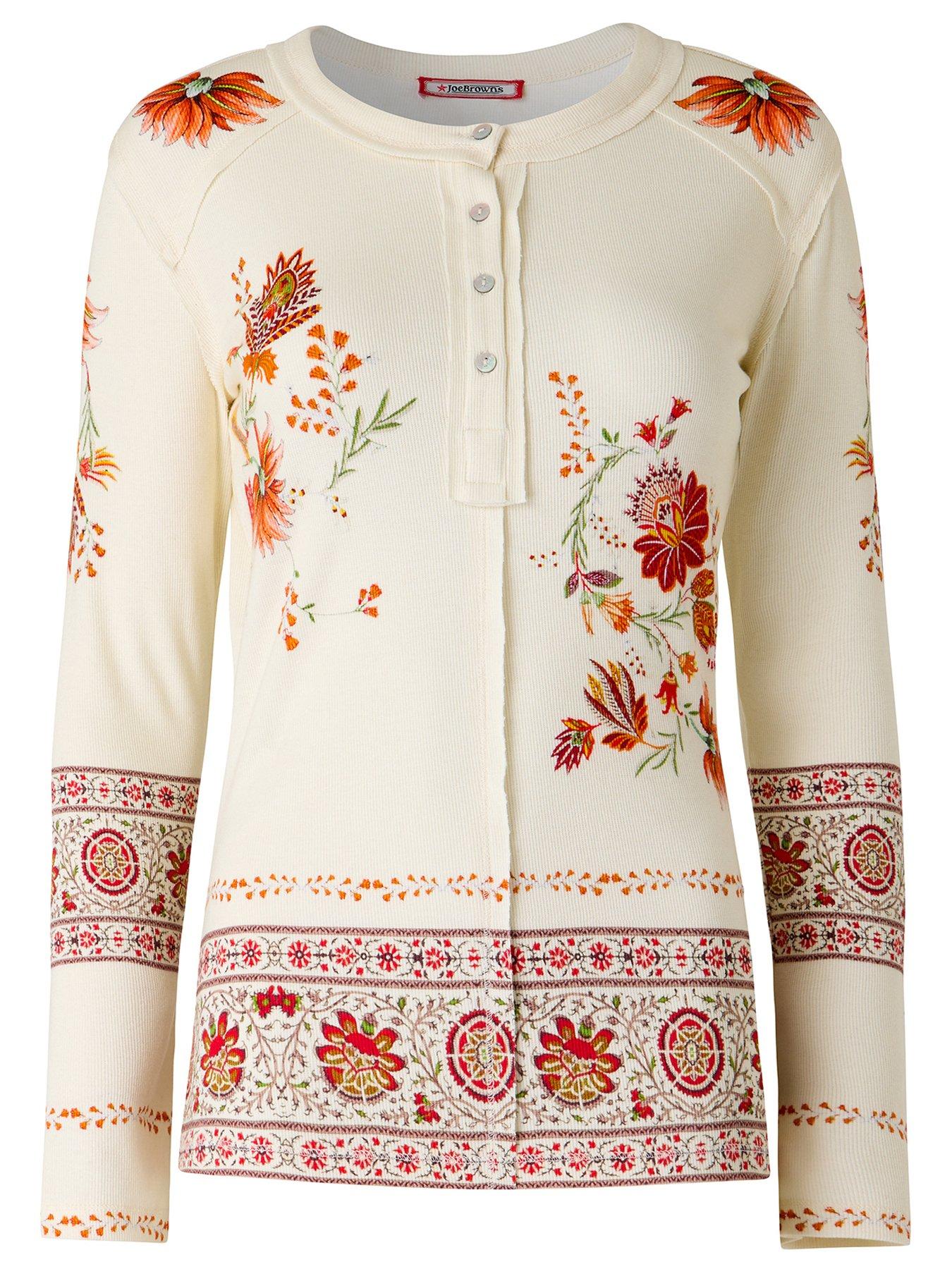 Image 6 of 6 of Joe Browns Alice Printed Ribbed Henley Top