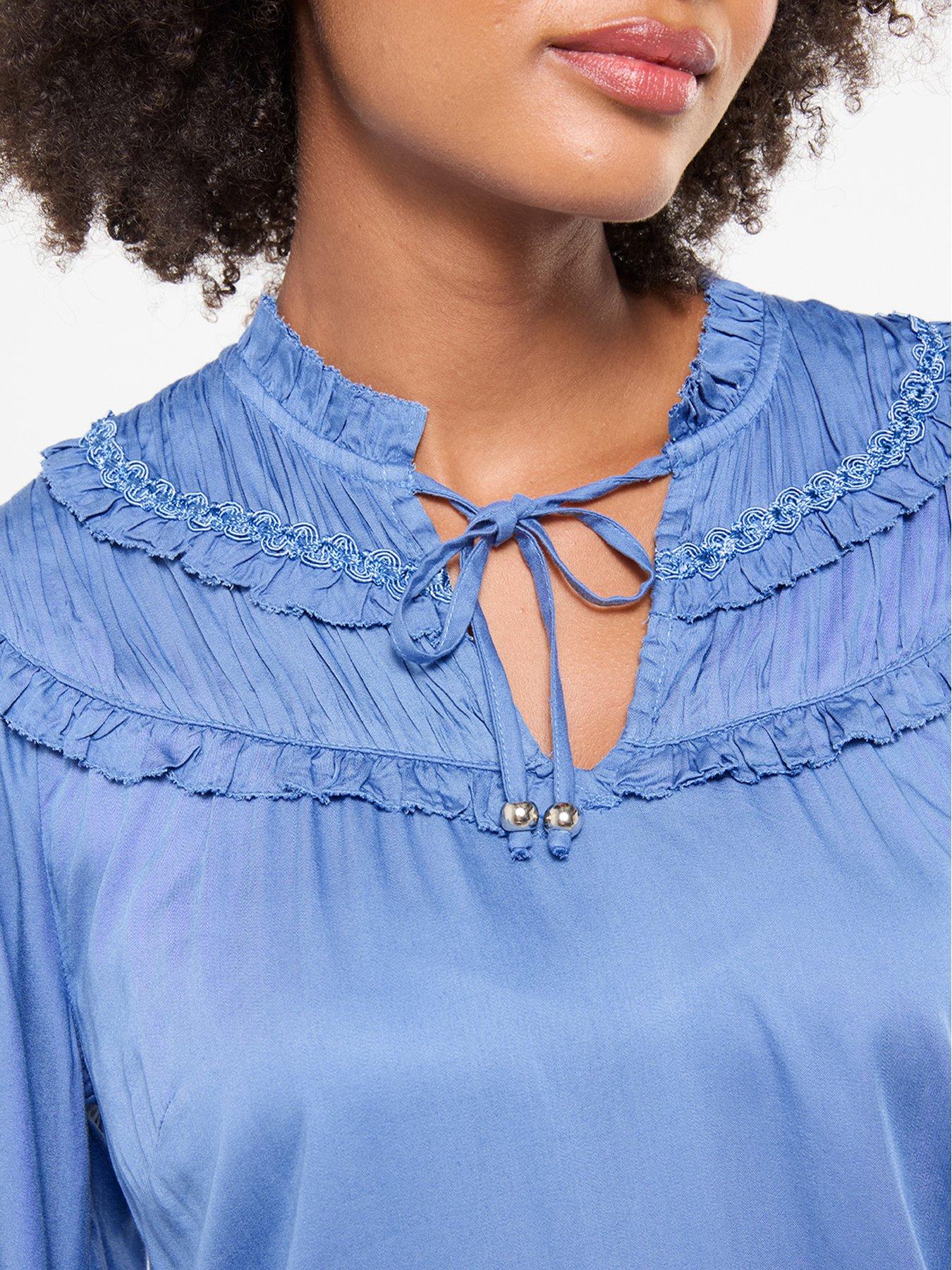 Image 5 of 7 of Joe Browns Romantic Ruffle Tie Neck Blouse With Balloon Sleeve