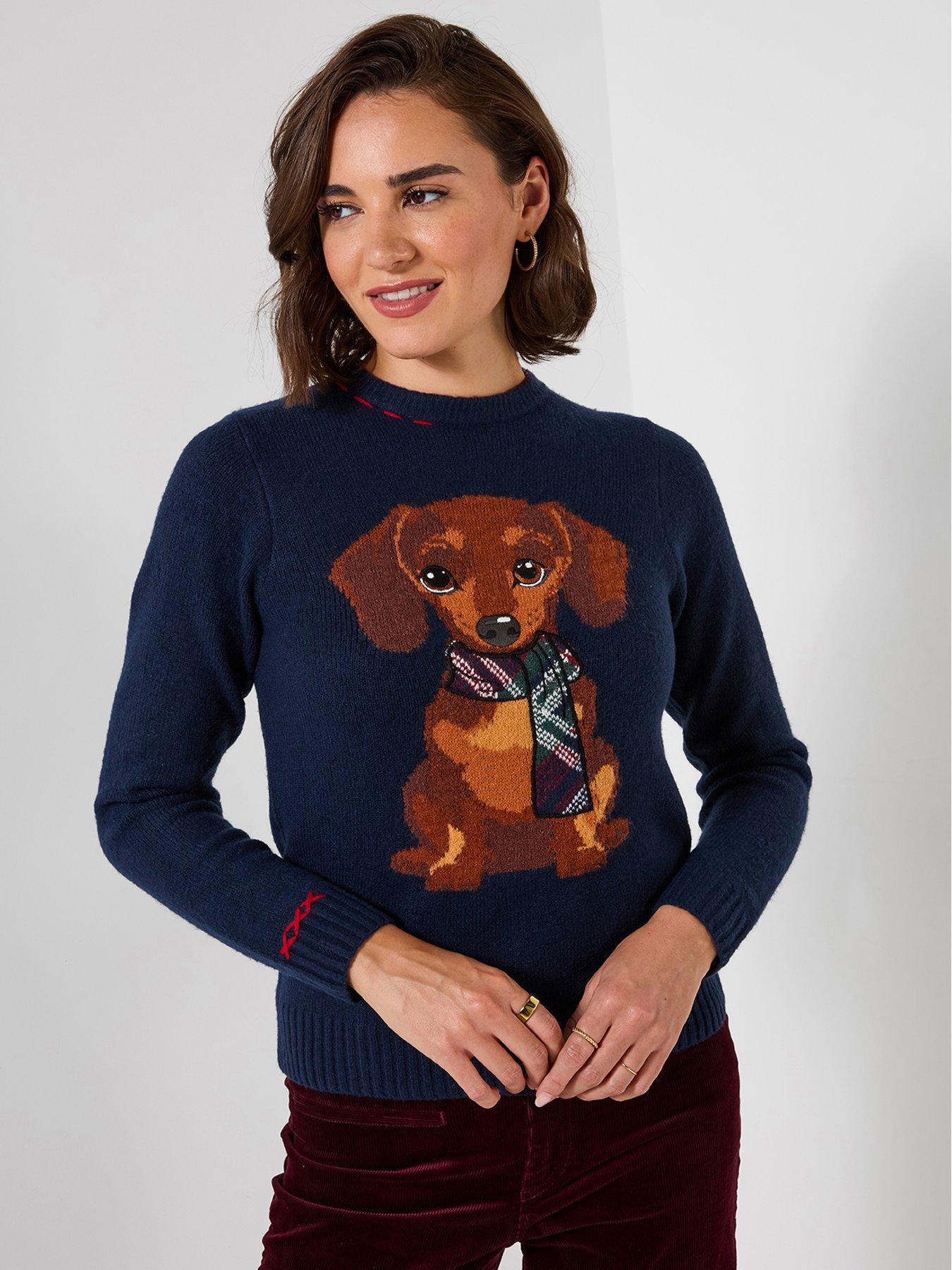 Joe Browns Trixie Embroidered Sausage Dog Jumper