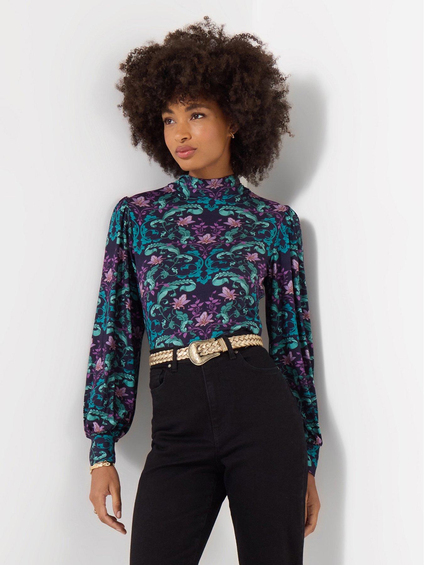 Joe Browns High Neck Mirror Print Jersey Top