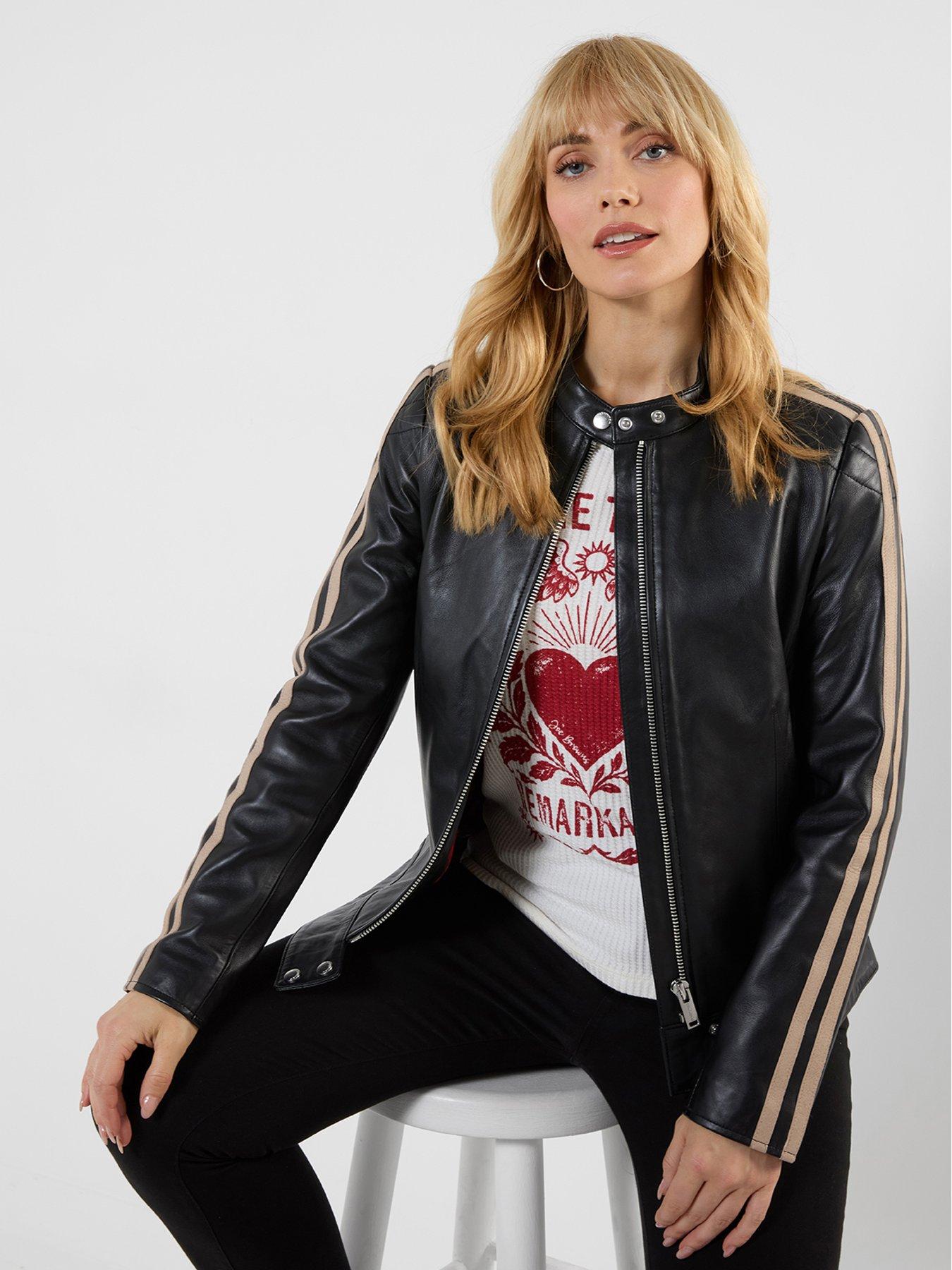 Joe Browns Iris Side Striped Leather Jacket