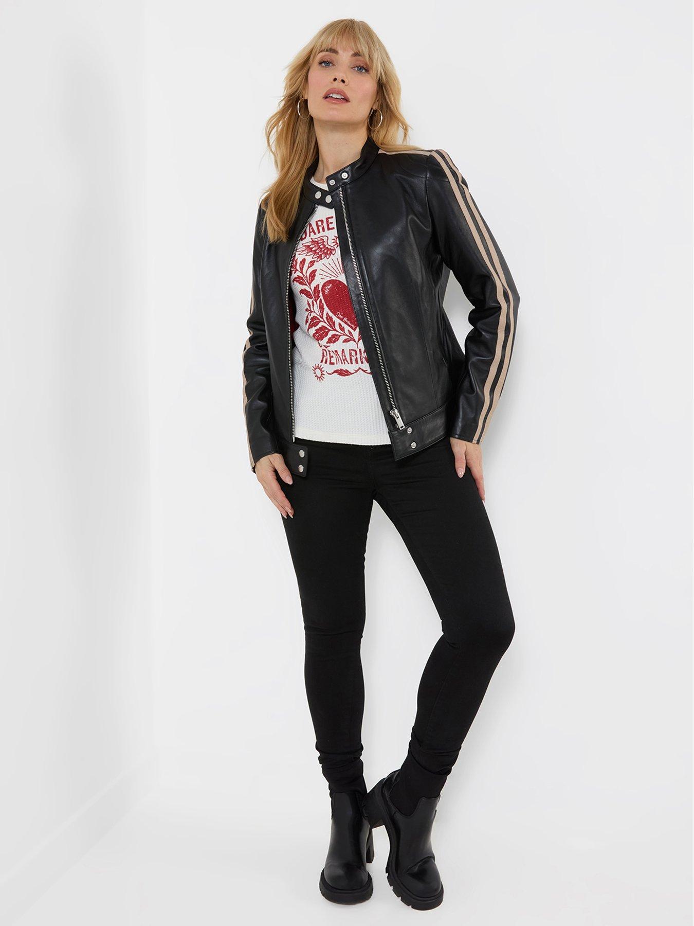 Image 3 of 5 of Joe Browns Iris Side Striped Leather Jacket