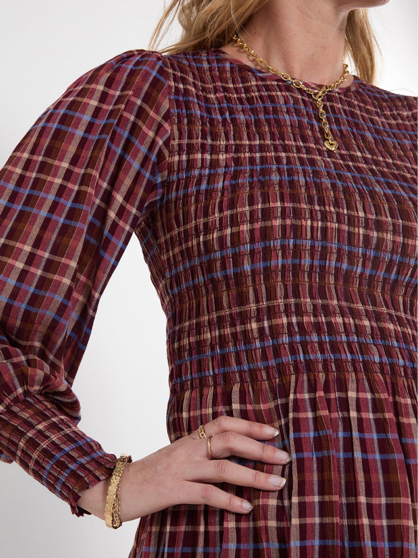 Image 4 of 7 of Joe Browns Matilda Checked Blouse With Sheered Body And Balloon Sleeve