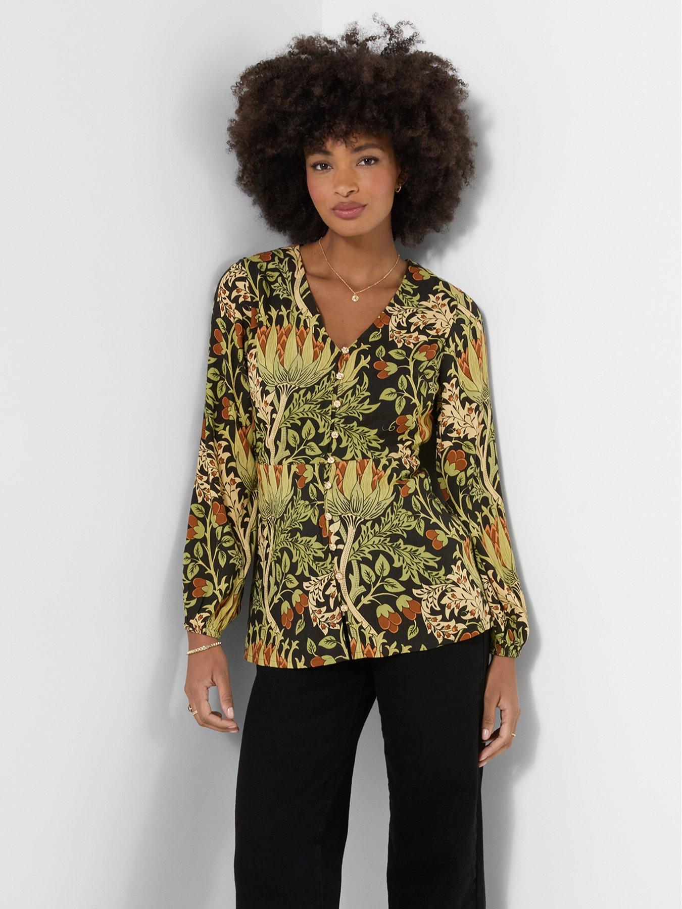 Joe Browns Imogen Printed V Neck Button Through Blouse
