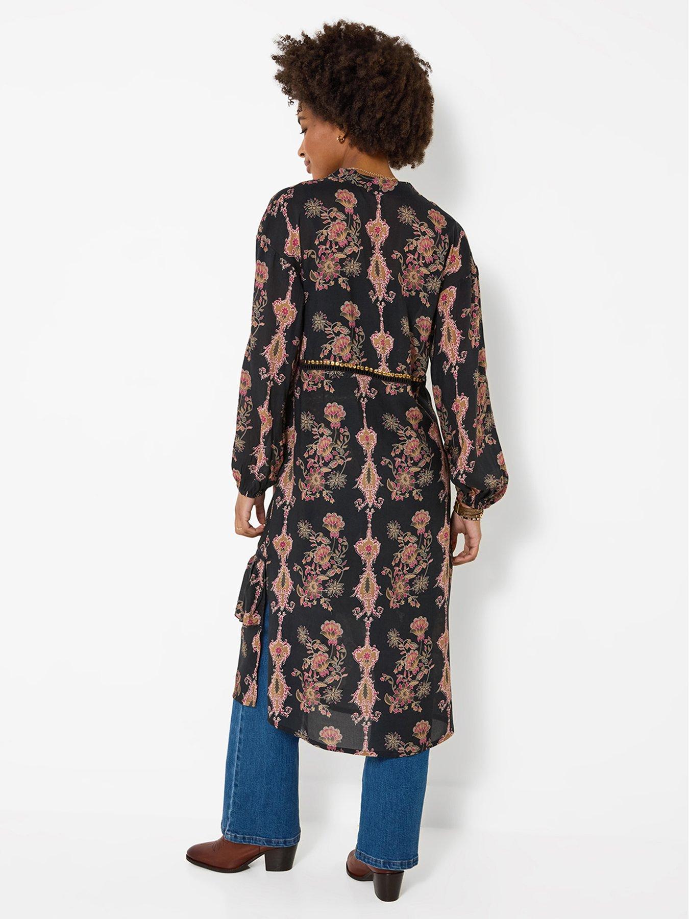 Image 3 of 7 of Joe Browns Henrietta Printed Longline Kimono With Embellishment Detail