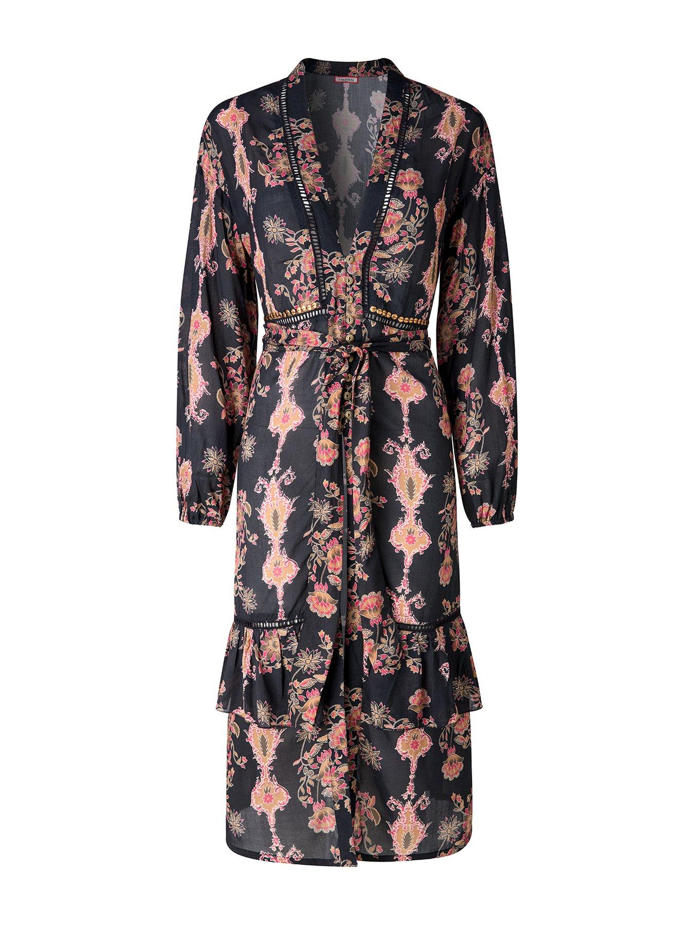 Image 7 of 7 of Joe Browns Henrietta Printed Longline Kimono With Embellishment Detail