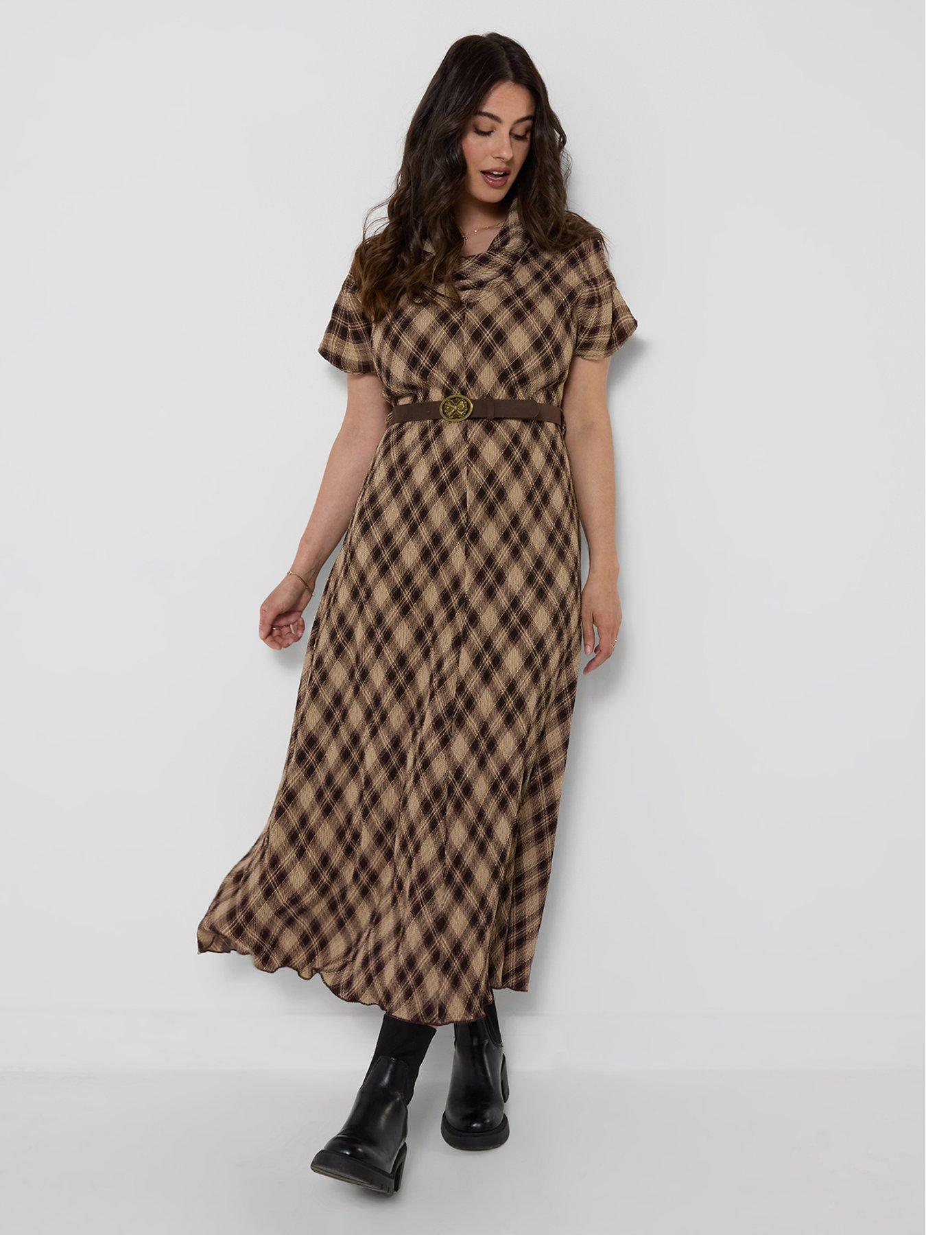 Joe Browns Hallie Cowl Neck Plisse Maxi Dress