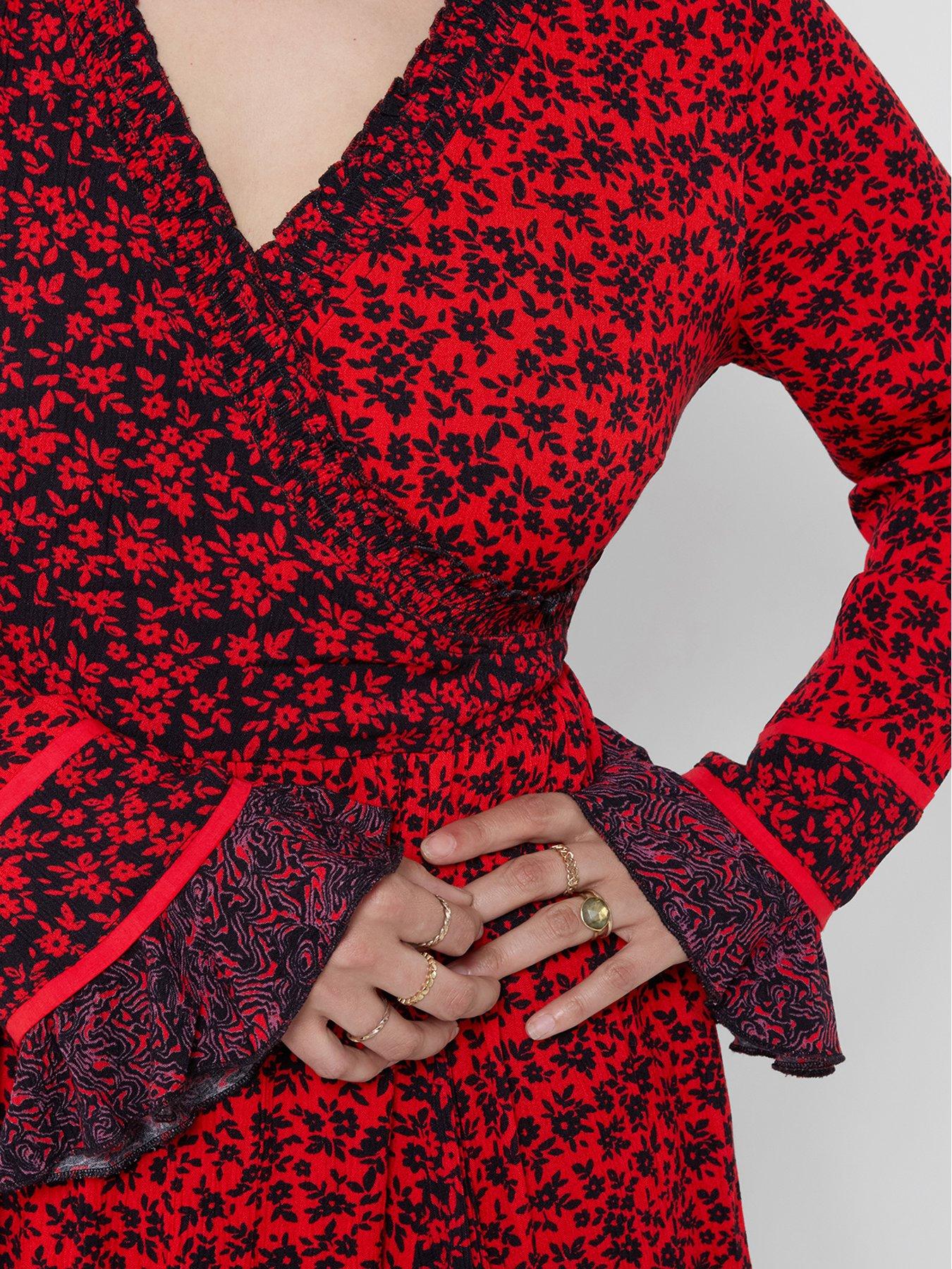 Image 4 of 5 of Joe Browns Ditsy Floral Wrap Front Dress