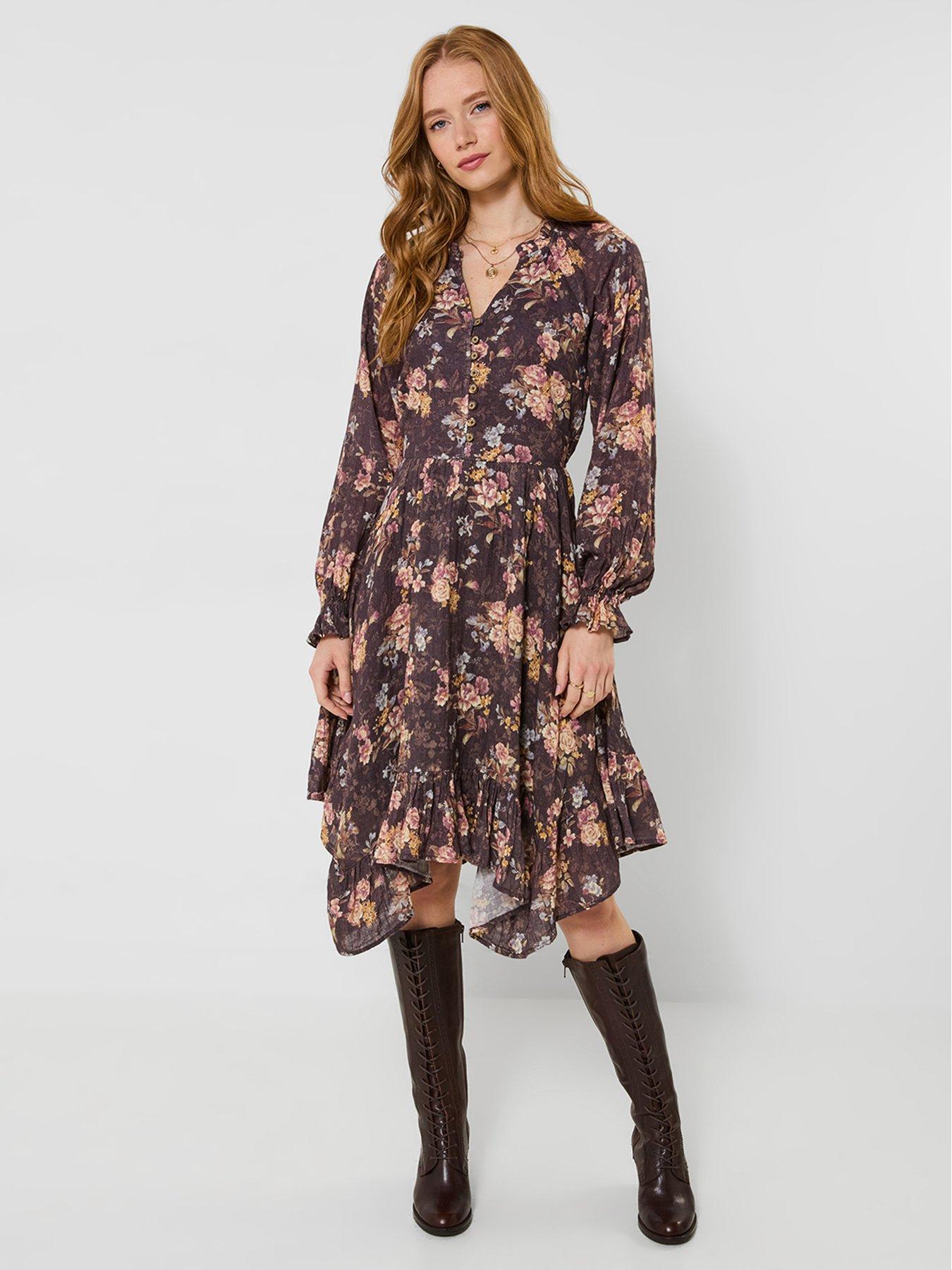 Image 3 of 5 of Joe Browns Antique Florals Dippy Hem Midi Dress