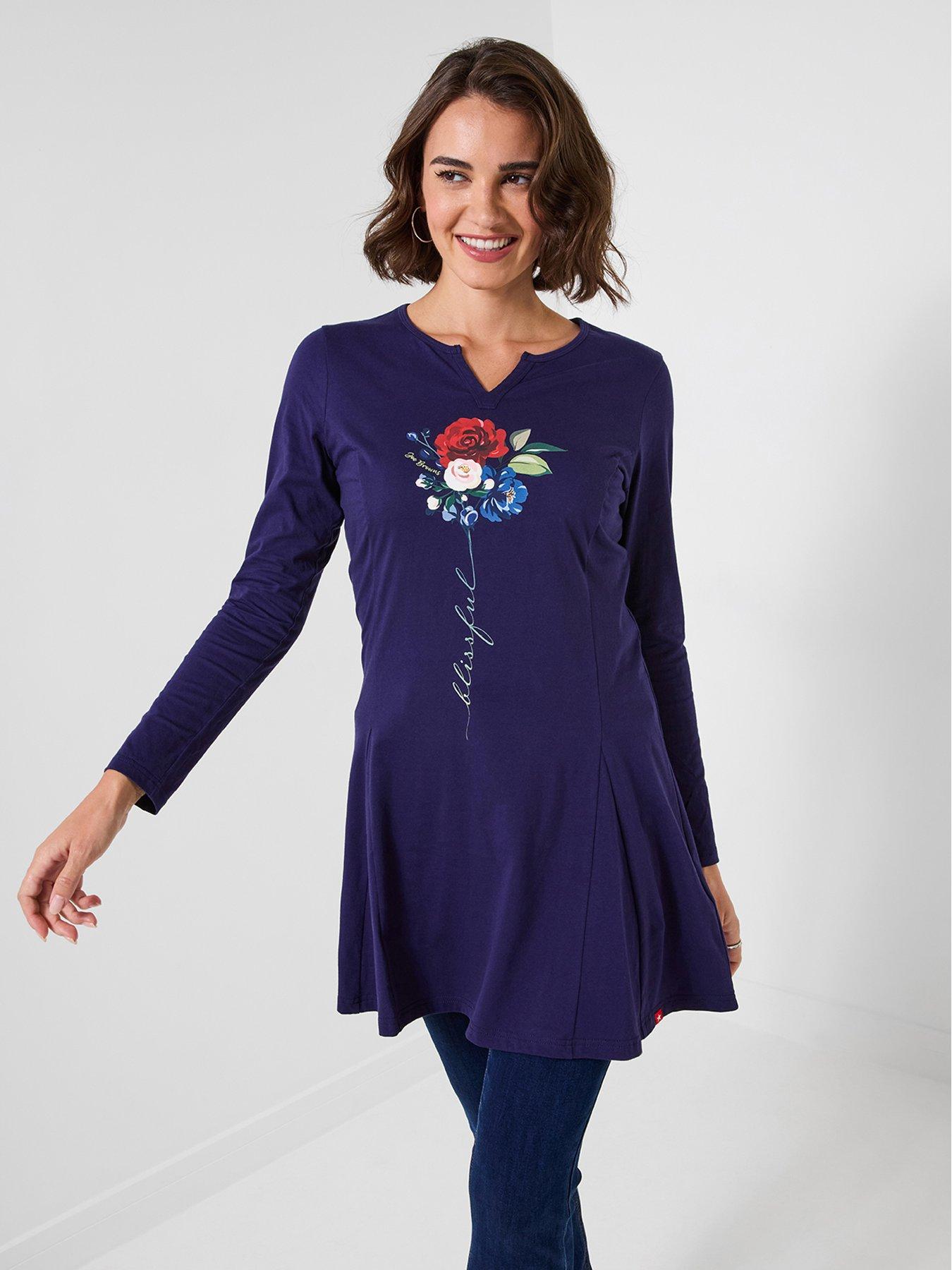 Image 1 of 5 of Joe Browns Blissful Stem Flower Graphic Tunic Top