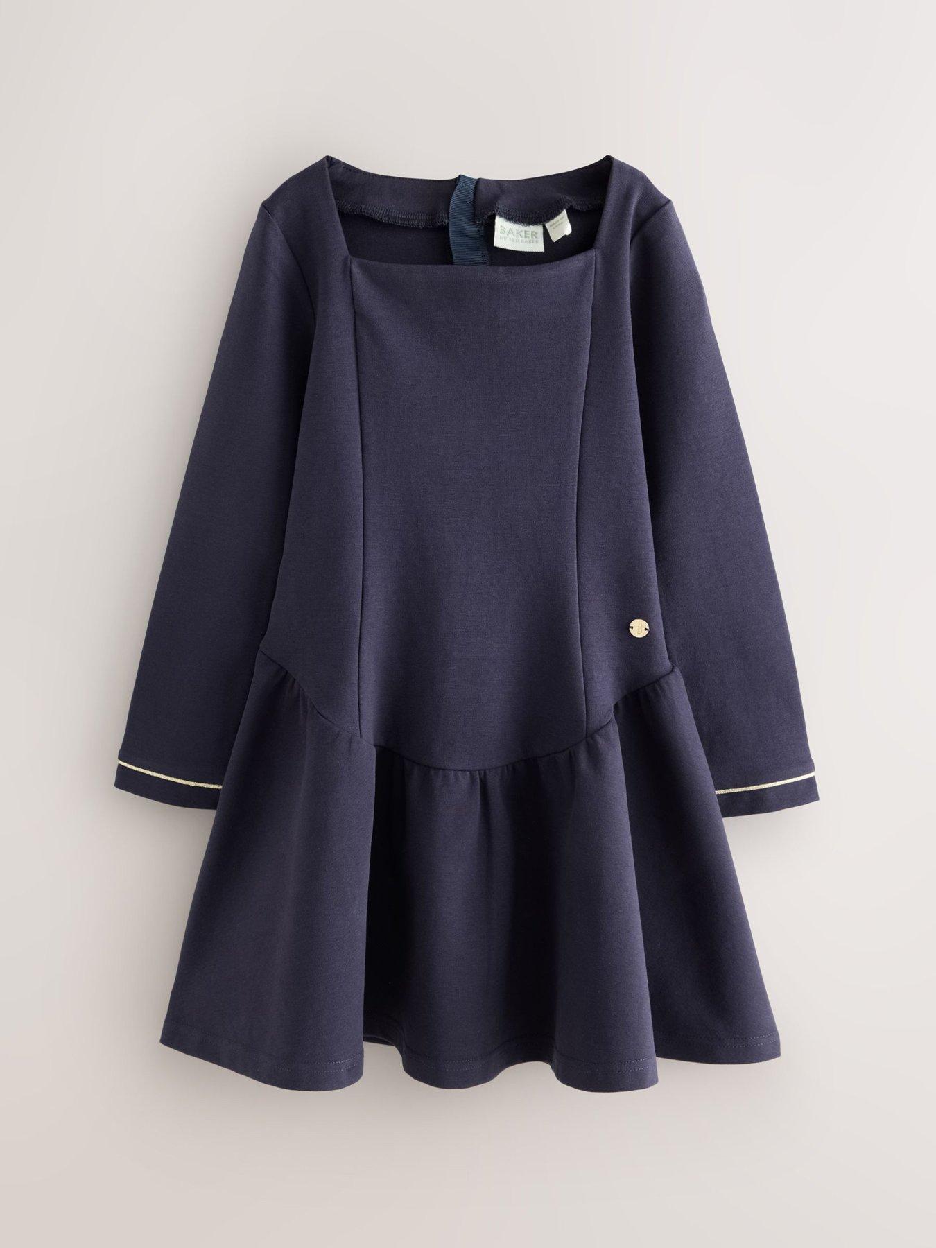 Image 5 of 7 of Ted Baker Older Girls Ponte Drop Waist Dress - Navy