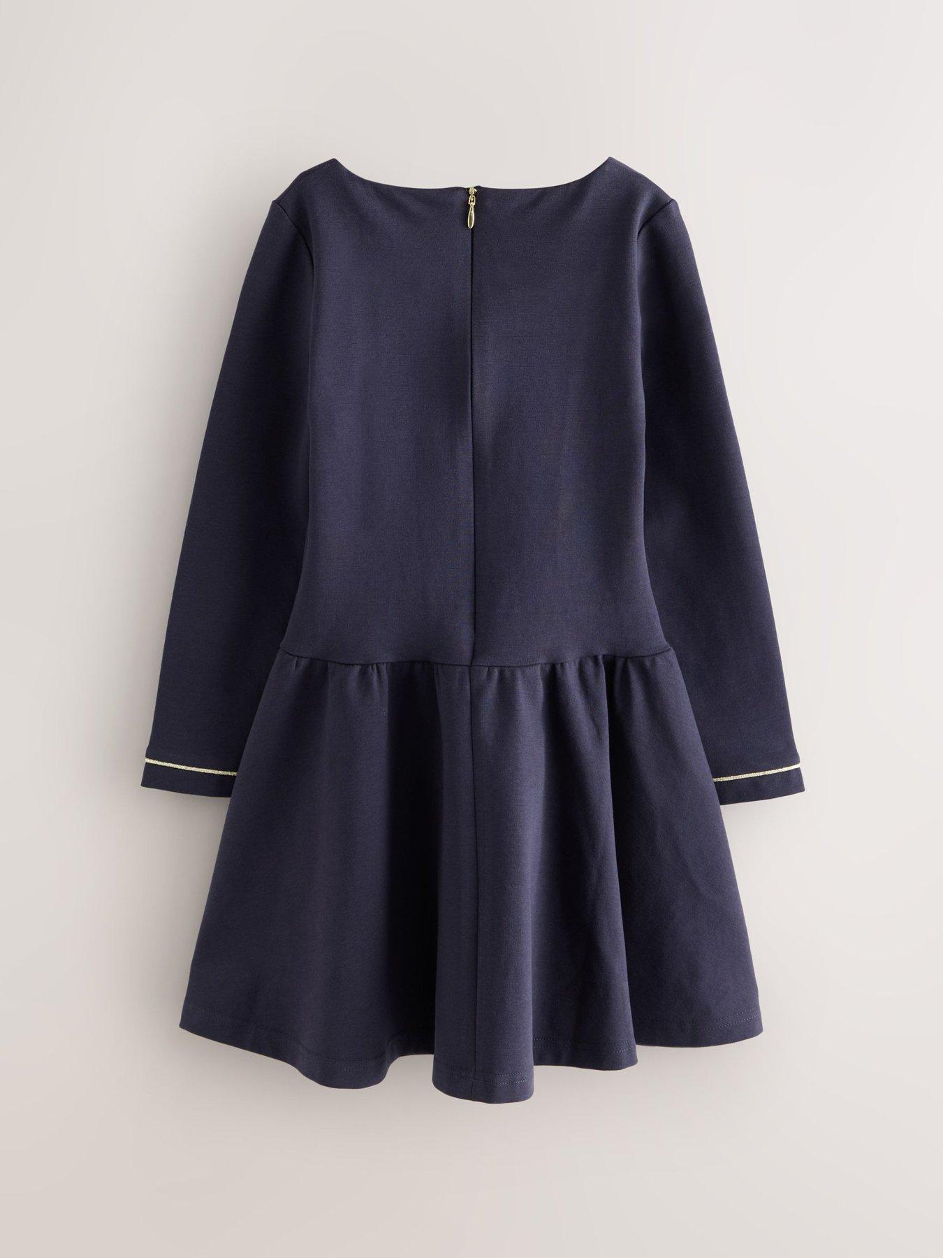 Image 6 of 7 of Ted Baker Older Girls Ponte Drop Waist Dress - Navy