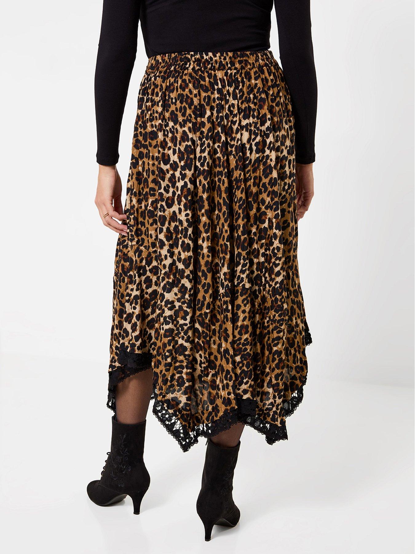 Image 2 of 7 of Joe Browns Leopard Print Maxi Skirt With Lace Hem Detail