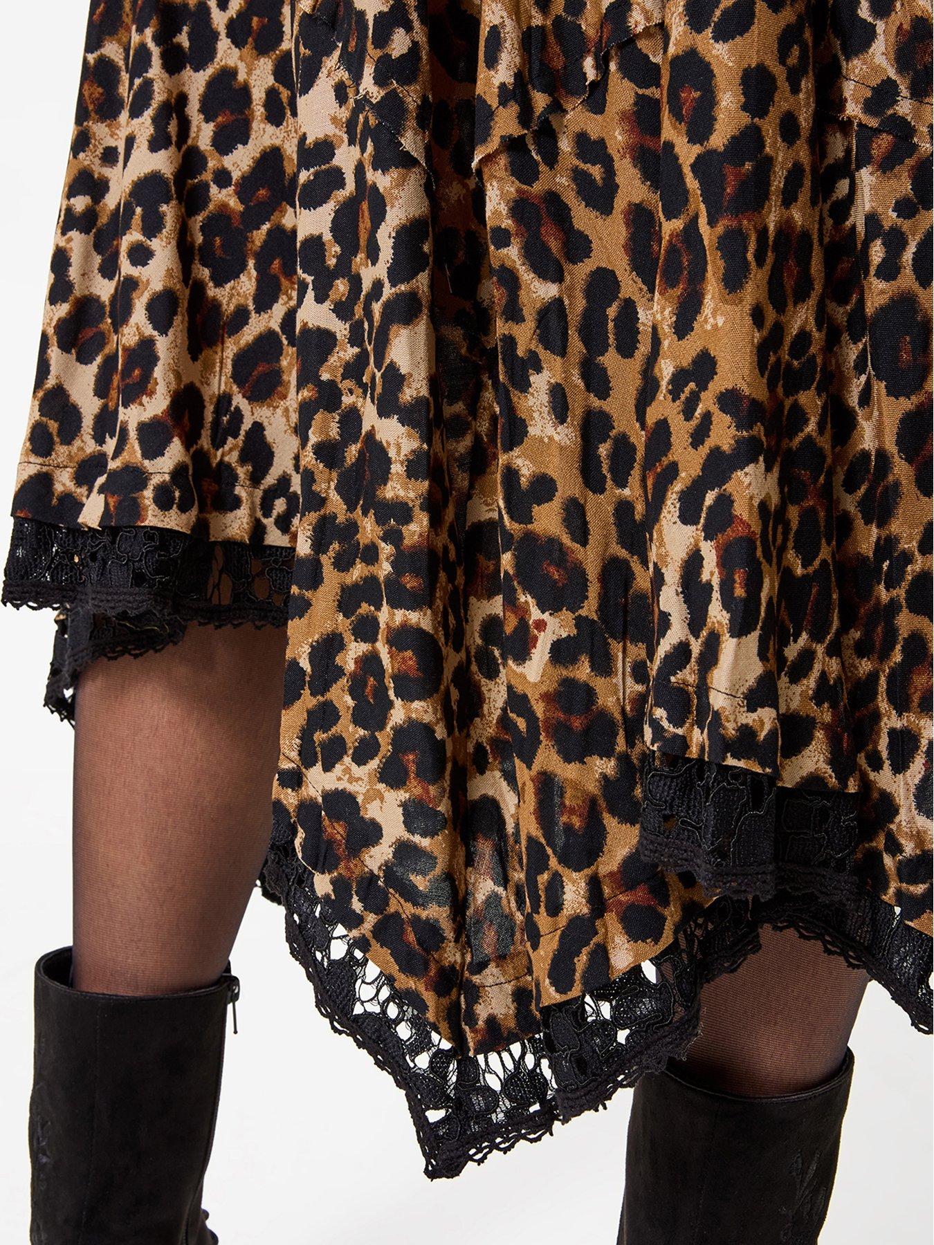 Image 4 of 7 of Joe Browns Leopard Print Maxi Skirt With Lace Hem Detail