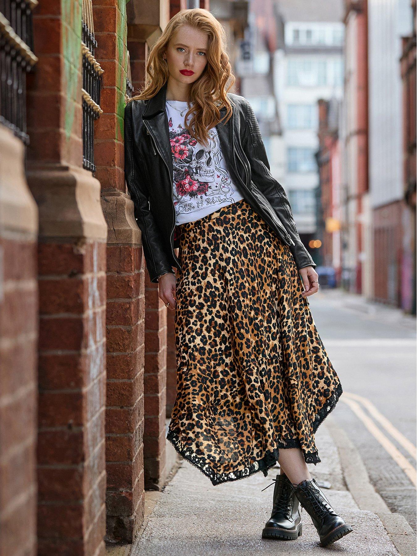 Image 5 of 7 of Joe Browns Leopard Print Maxi Skirt With Lace Hem Detail