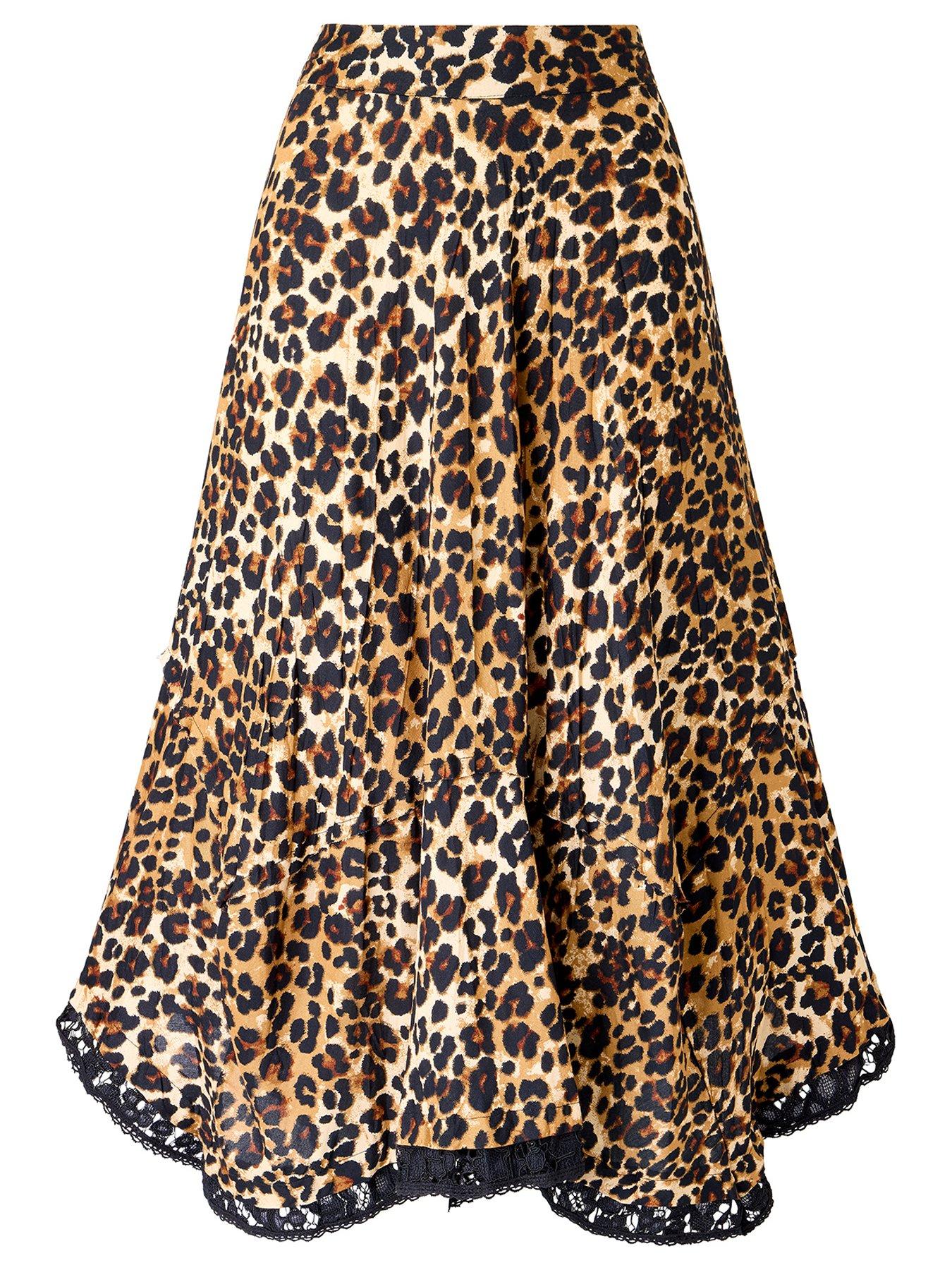Image 7 of 7 of Joe Browns Leopard Print Maxi Skirt With Lace Hem Detail