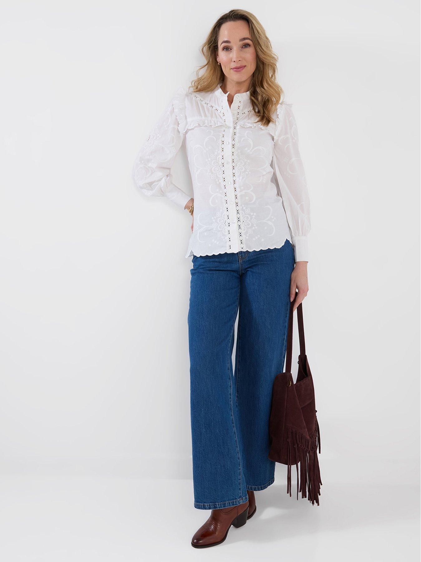Image 3 of 7 of Joe Browns Beautiful Embroidered Button Through Blouse With Frill Detail