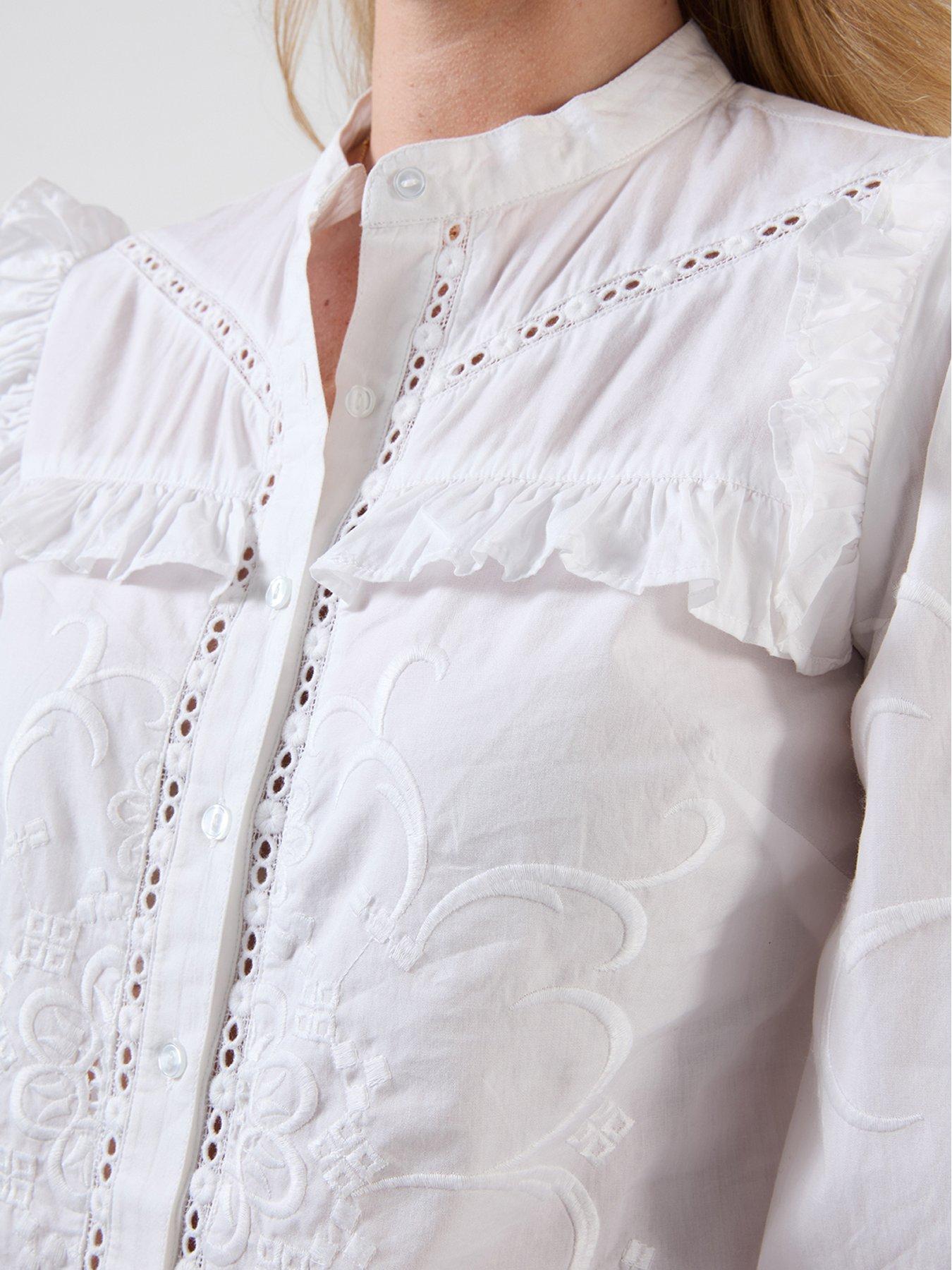 Image 5 of 7 of Joe Browns Beautiful Embroidered Button Through Blouse With Frill Detail