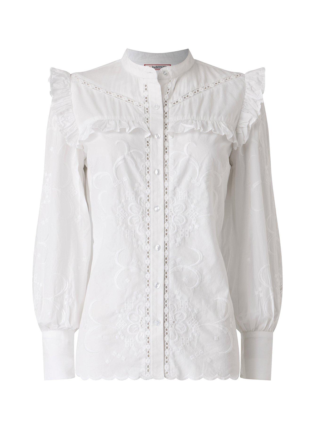 Image 7 of 7 of Joe Browns Beautiful Embroidered Button Through Blouse With Frill Detail