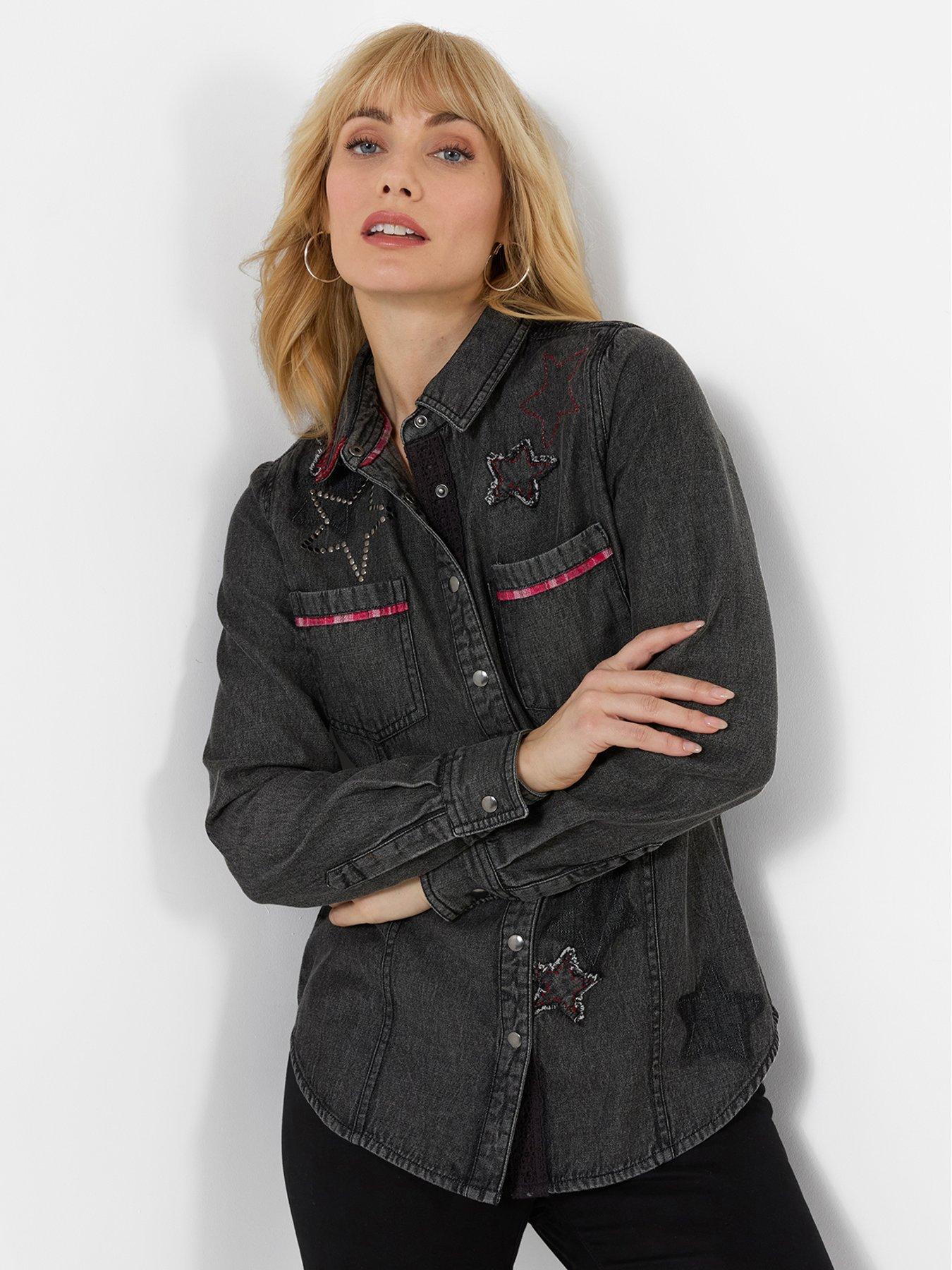 Image 3 of 6 of Joe Browns Roxy Denim Shirt With Embroidered Star Detailing
