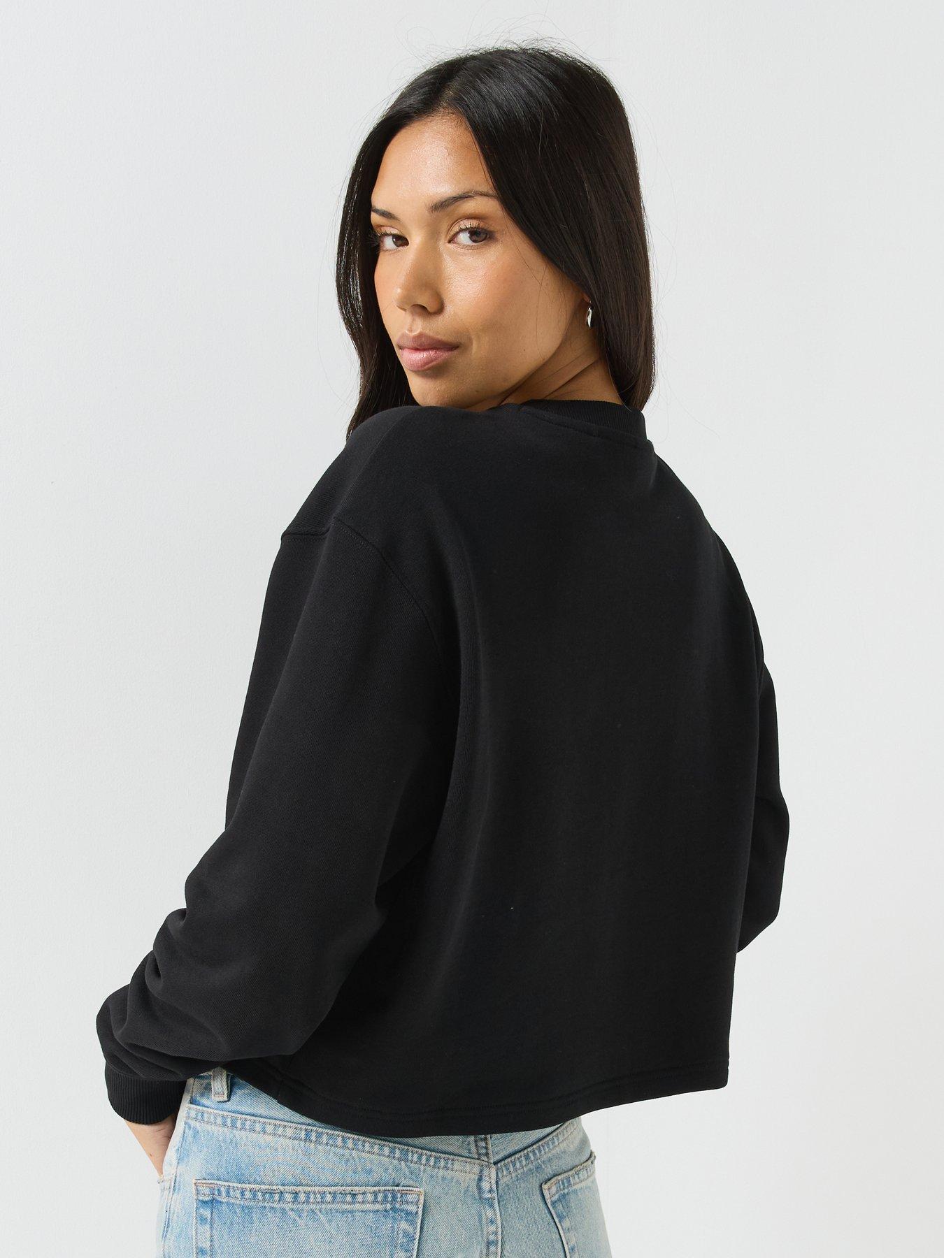 Image 2 of 4 of HUGO Women's Relaxed Fit Script Logo Cotton Sweatshirt - Black