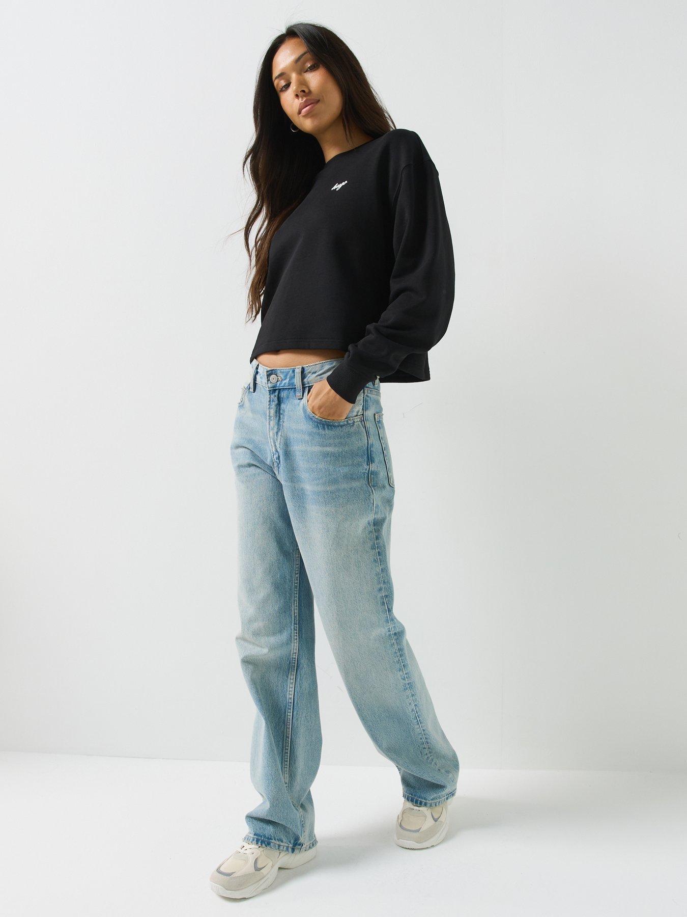 Image 3 of 4 of HUGO Women's Relaxed Fit Script Logo Cotton Sweatshirt - Black
