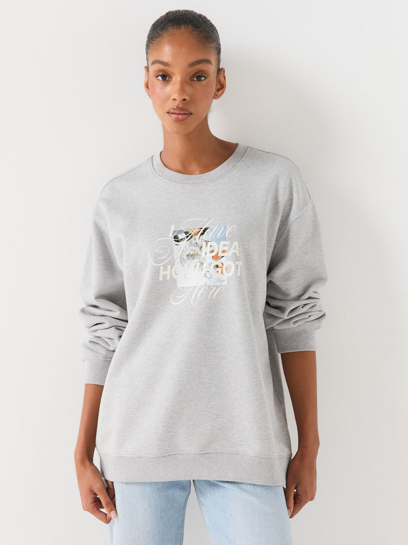 Image 1 of 6 of HUGO Classic Crew Neck Sweatshirt - Grey