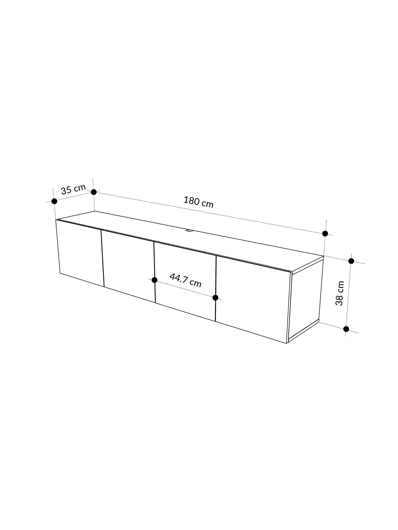 Image 5 of 6 of Decortie Combe Wall Mounted Tv Unit