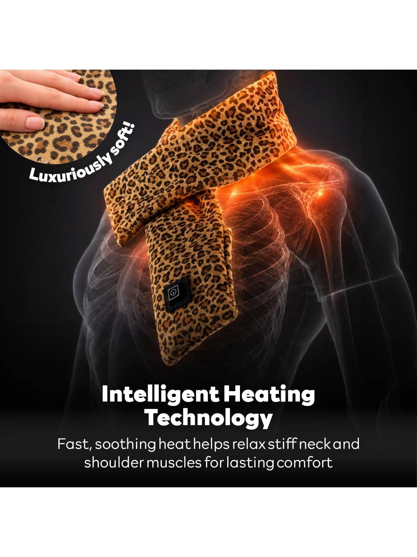 Image 4 of 7 of Carmen Heated Neck Scarf Leopard